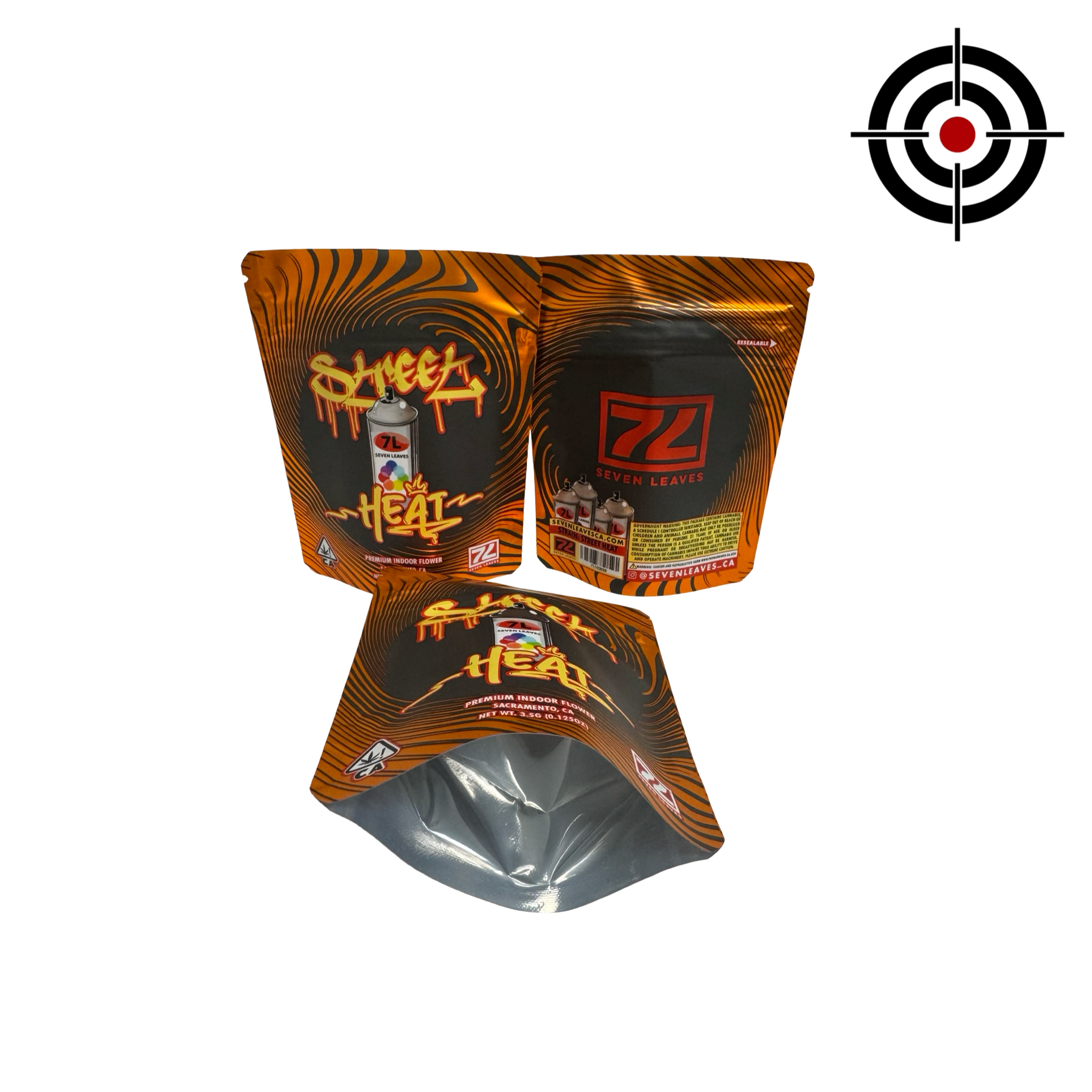 Street Heat 3.5g Mylar Bags Seven Leaves