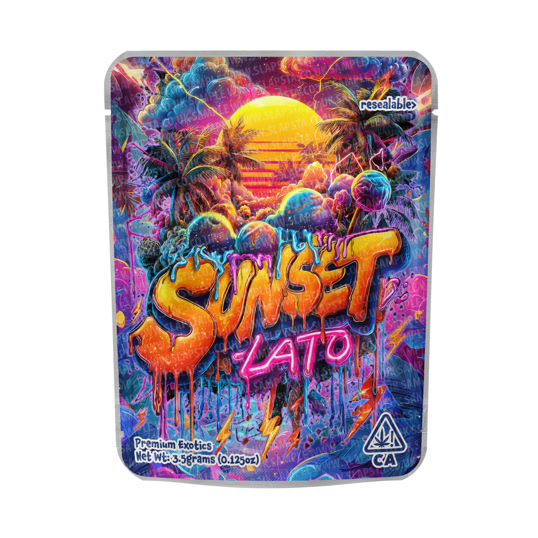 Sunset Lato Mylar Pouches Pre-Labeled Sunset Lato Mylar Pouches Pre-Labeled