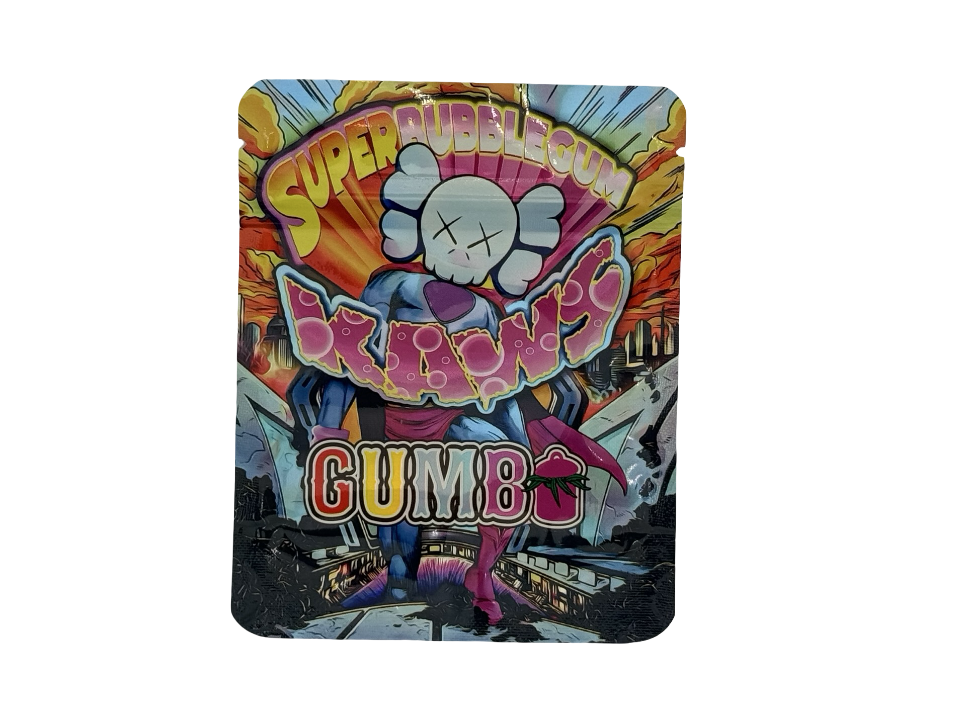 Super Bubblegum Kaws 3.5g Mylar Bags Gumbo Super Bubblegum Kaws 3.5g Mylar Bags Gumbo