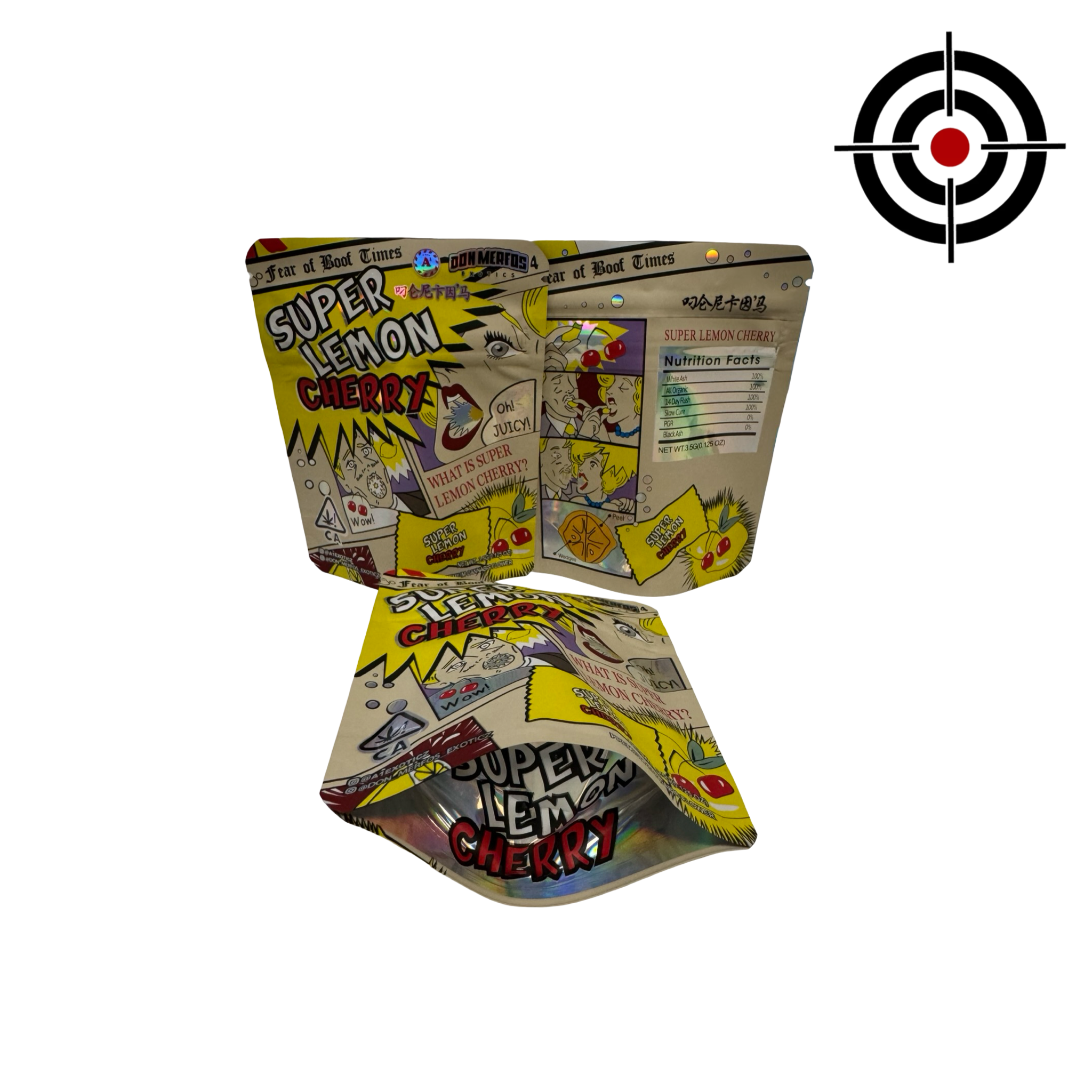 Super Lemon Cherry 3.5g Mylar Bags Don Merfos Super Lemon Cherry 3.5g Mylar Bags Don Merfos