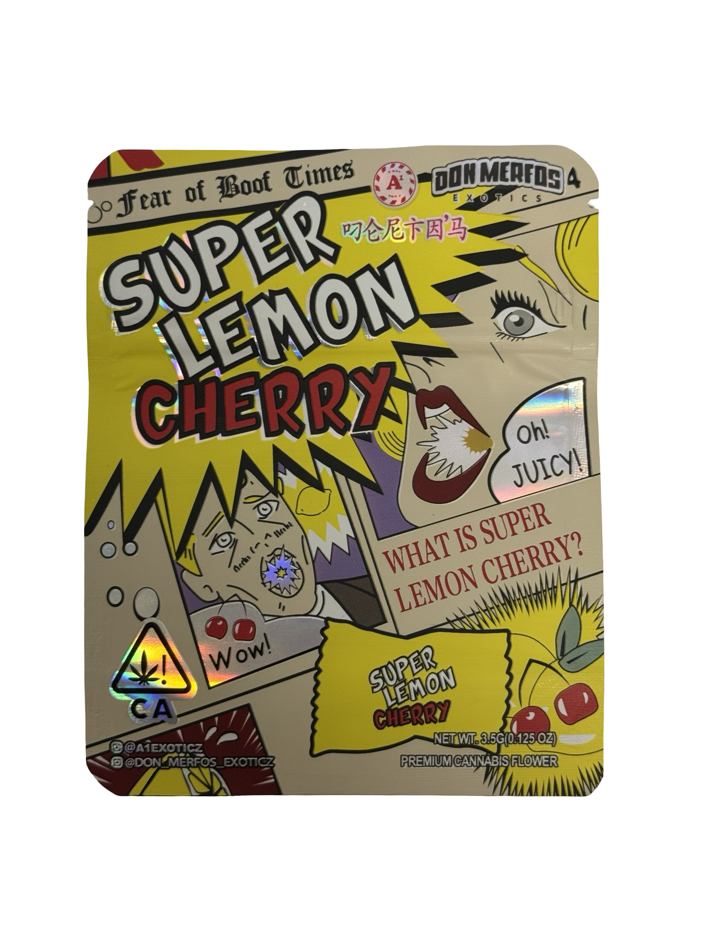 Super Lemon Cherry 3.5g Mylar Bags Don Merfos Super Lemon Cherry 3.5g Mylar Bags Don Merfos