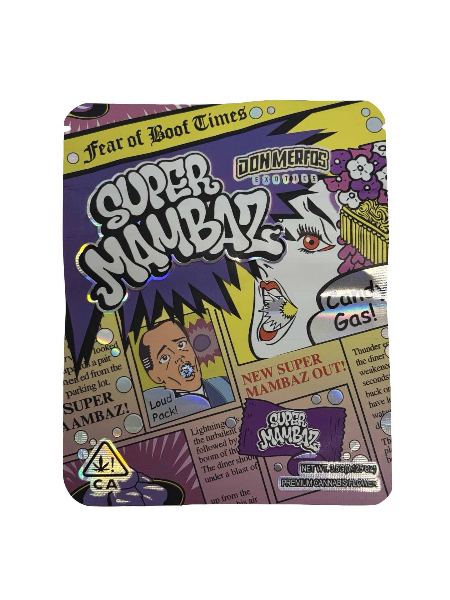 Super Mambaz 3.5g Mylar Bags Don Merfos Super Mambaz 3.5g Mylar Bags Don Merfos