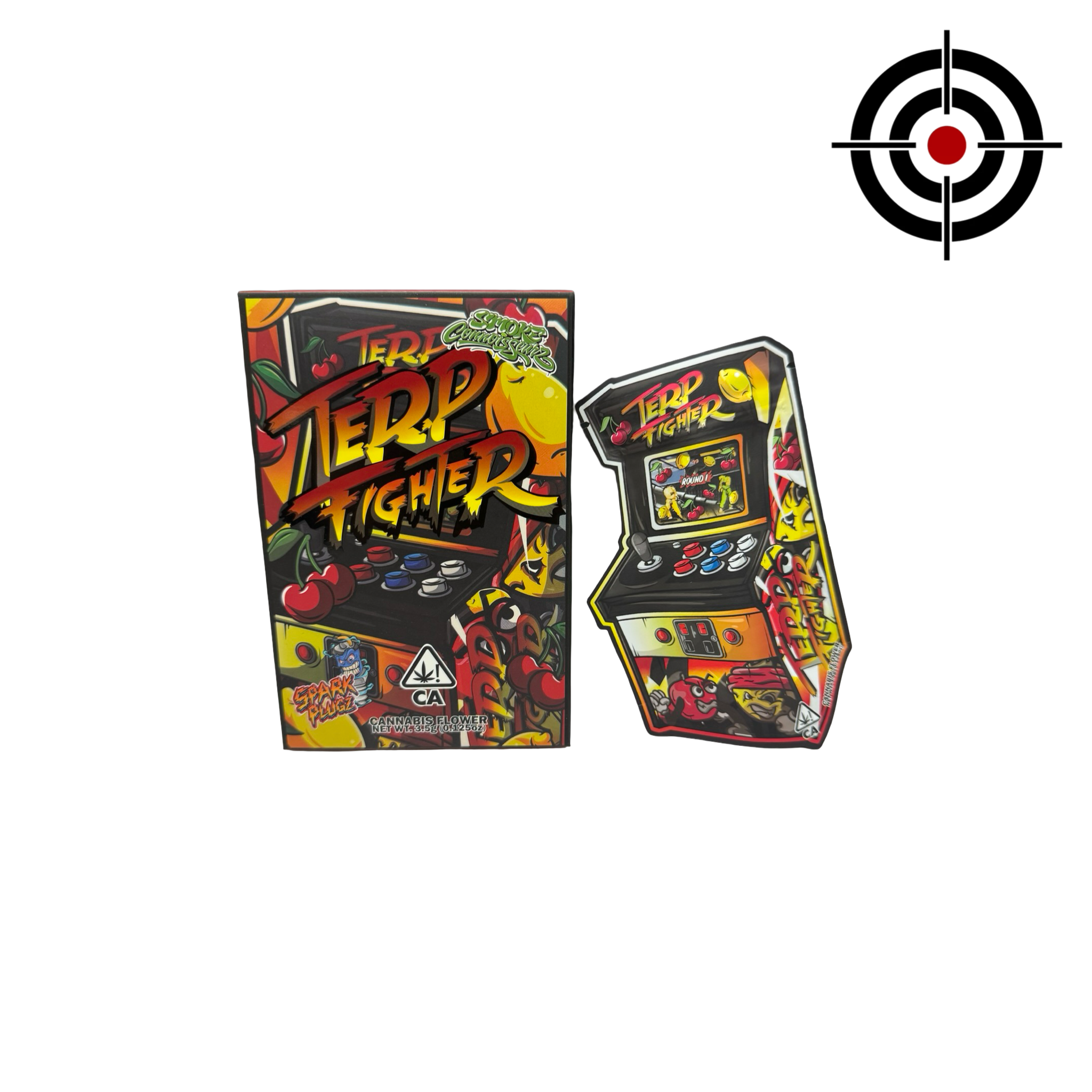 Terp Fighter 3.5g Mylar Bags & Boxes Spark Plugz (25 Sets)
