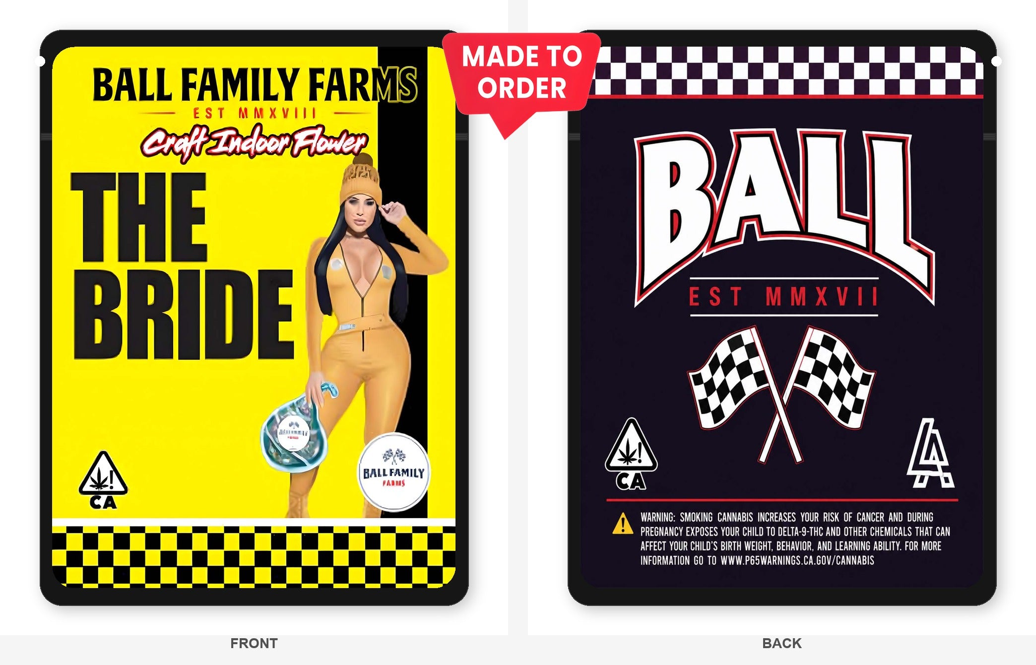 The Bride 3.5g Mylar Sticker Bags Ball Family Farms The Bride 3.5g Mylar Sticker Bags Ball Family Farms