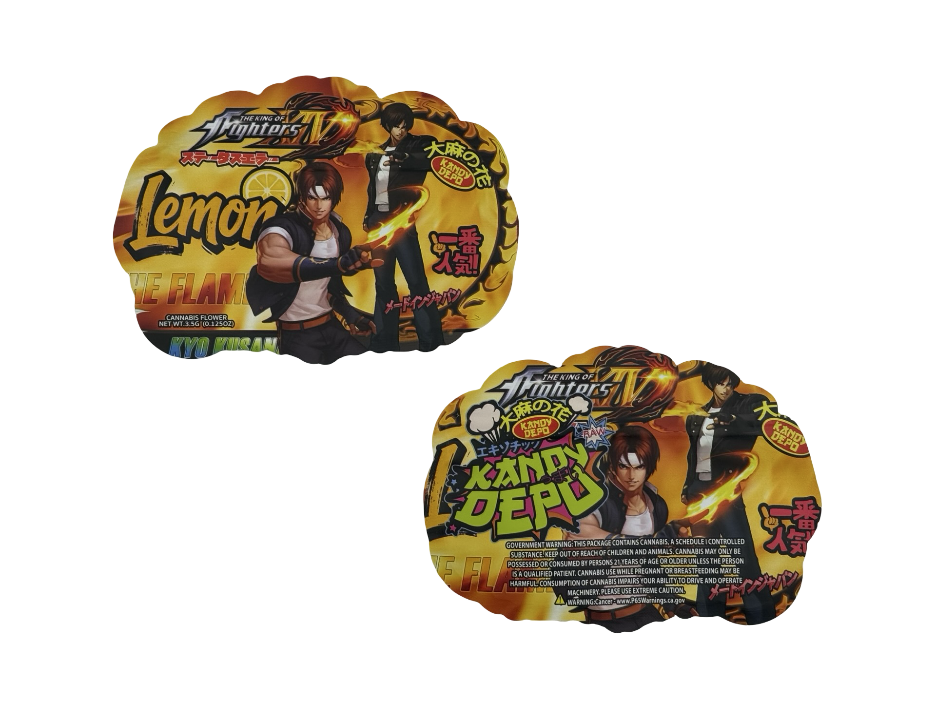 The Flame (Lemon) King of Fighters Mylar Bags 3.5g Kandy Dep