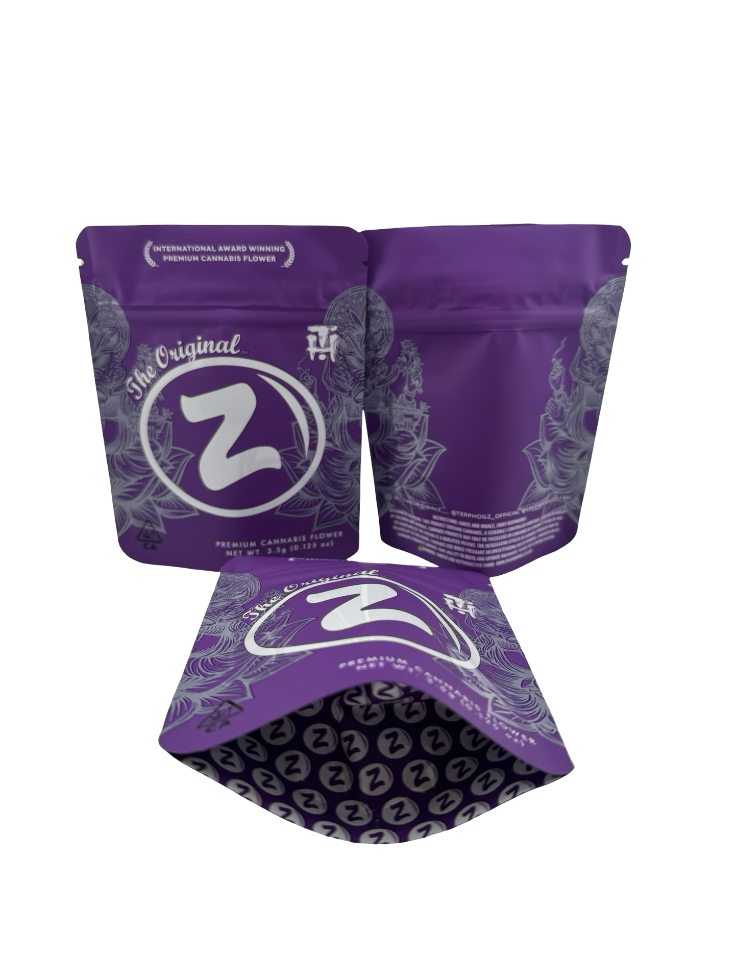 The Original Z (Purple) 3.5g Mylar Bags (defect - read