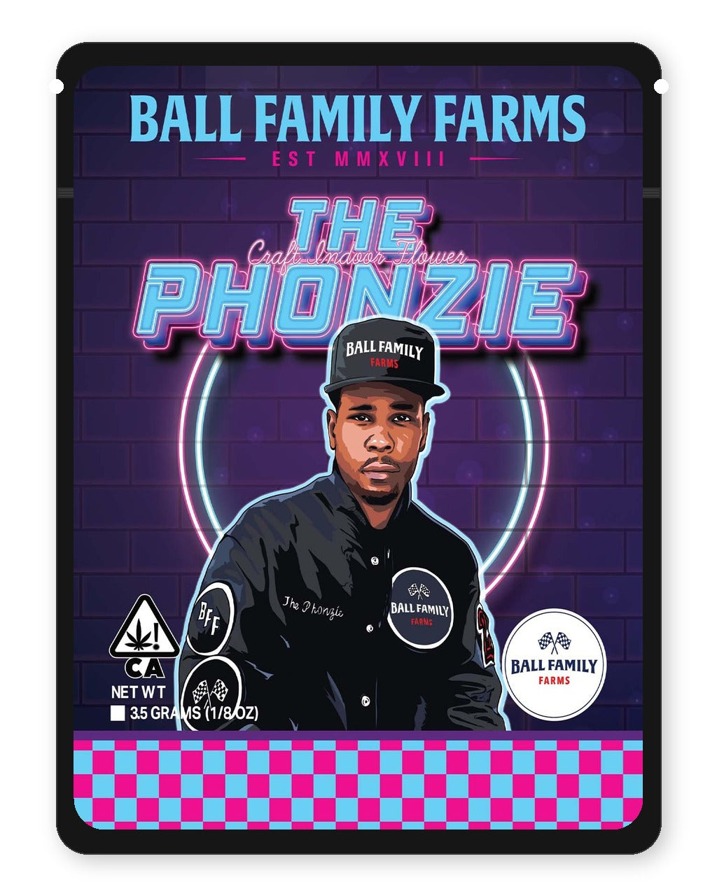 The Phonzie 3.5g Mylar Sticker Bags Ball Family Farms The Phonzie 3.5g Mylar Sticker Bags Ball Family Farms
