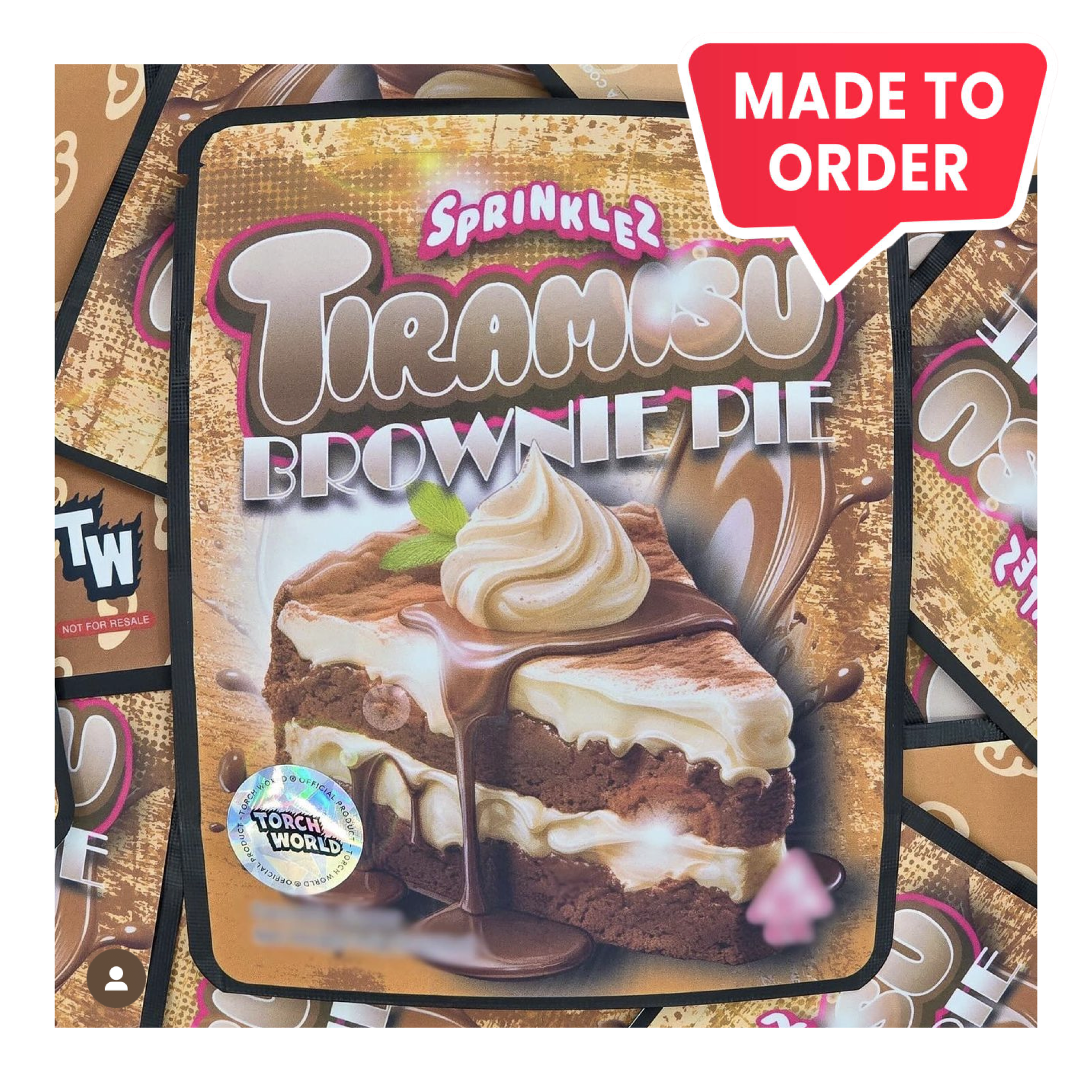 Tiramisu Brownie Pie 3.5g Mylar Bags Sprinklez Torch World Tiramisu Brownie Pie 3.5g Mylar Bags Sprinklez Torch World