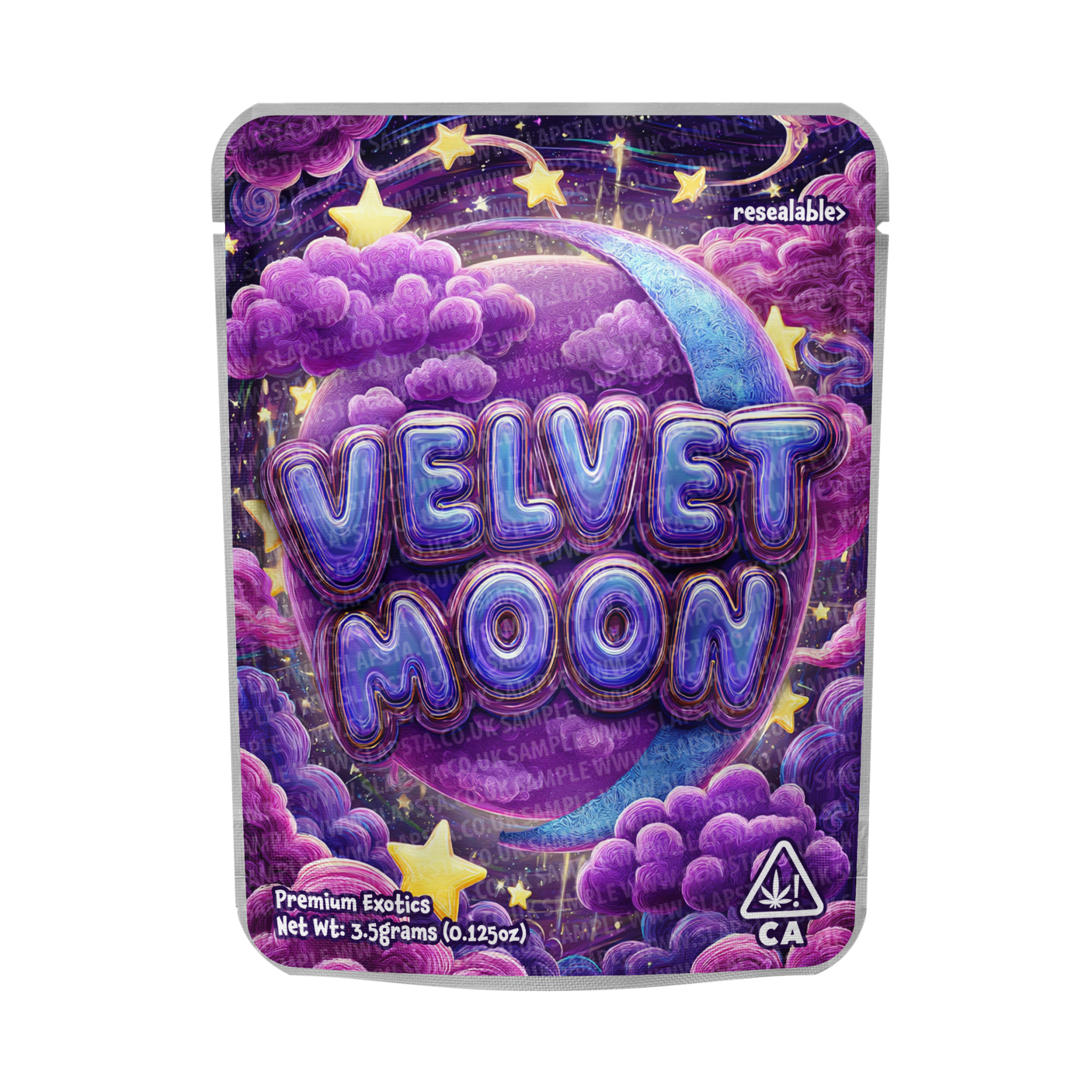 Velvet Moon Mylar Pouches Pre-Labeled Velvet Moon Mylar Pouches Pre-Labeled