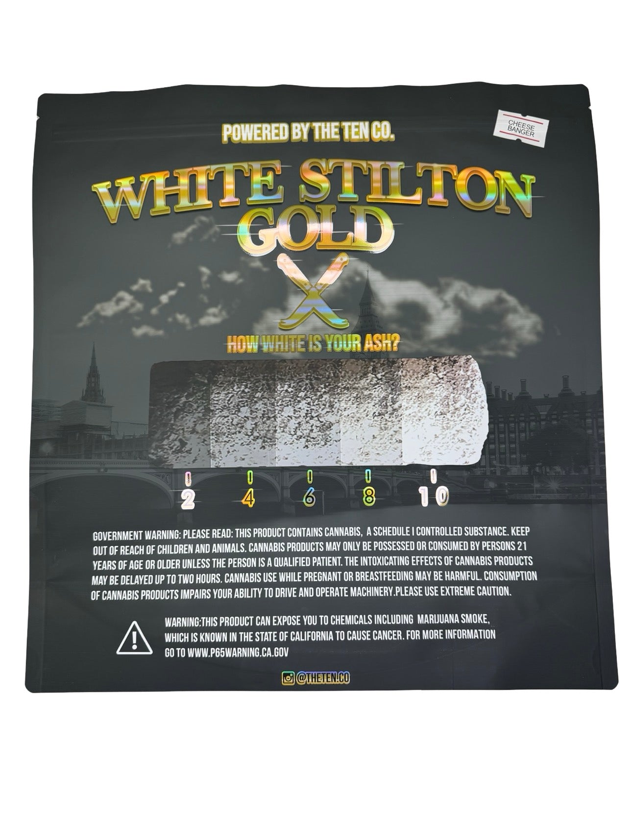White Stilton Gold Mylar Bags 1 lb (Pound) The Ten Co White Stilton Gold Mylar Bags 1 lb (Pound) The Ten Co