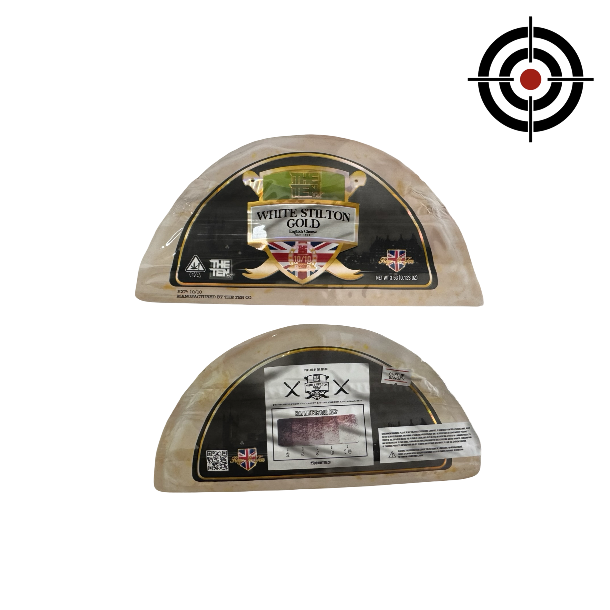 White Stilton Gold Mylar Bags 3.5g The Ten Co