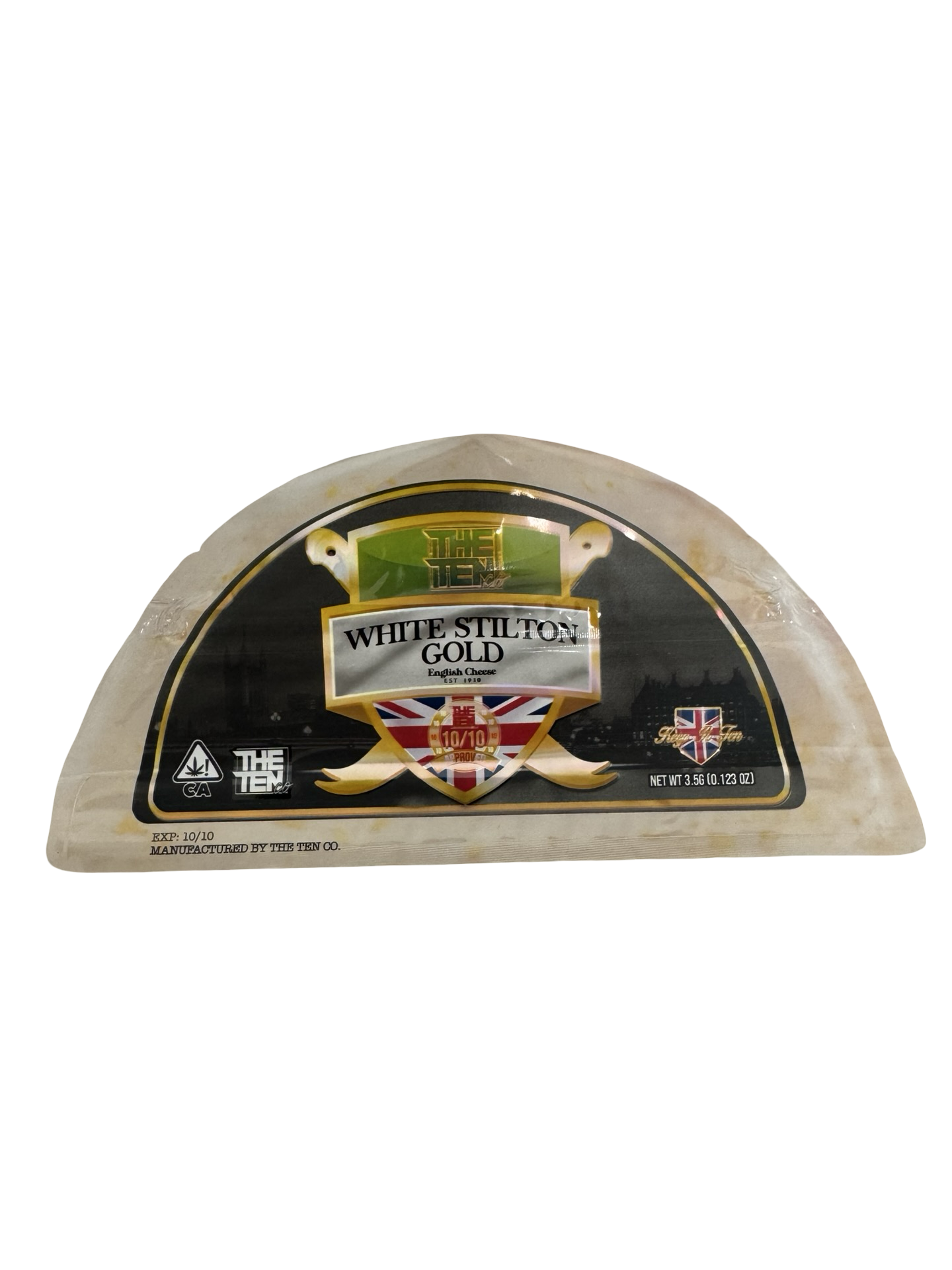 White Stilton Gold Mylar Bags 3.5g The Ten Co White Stilton Gold Mylar Bags 3.5g The Ten Co