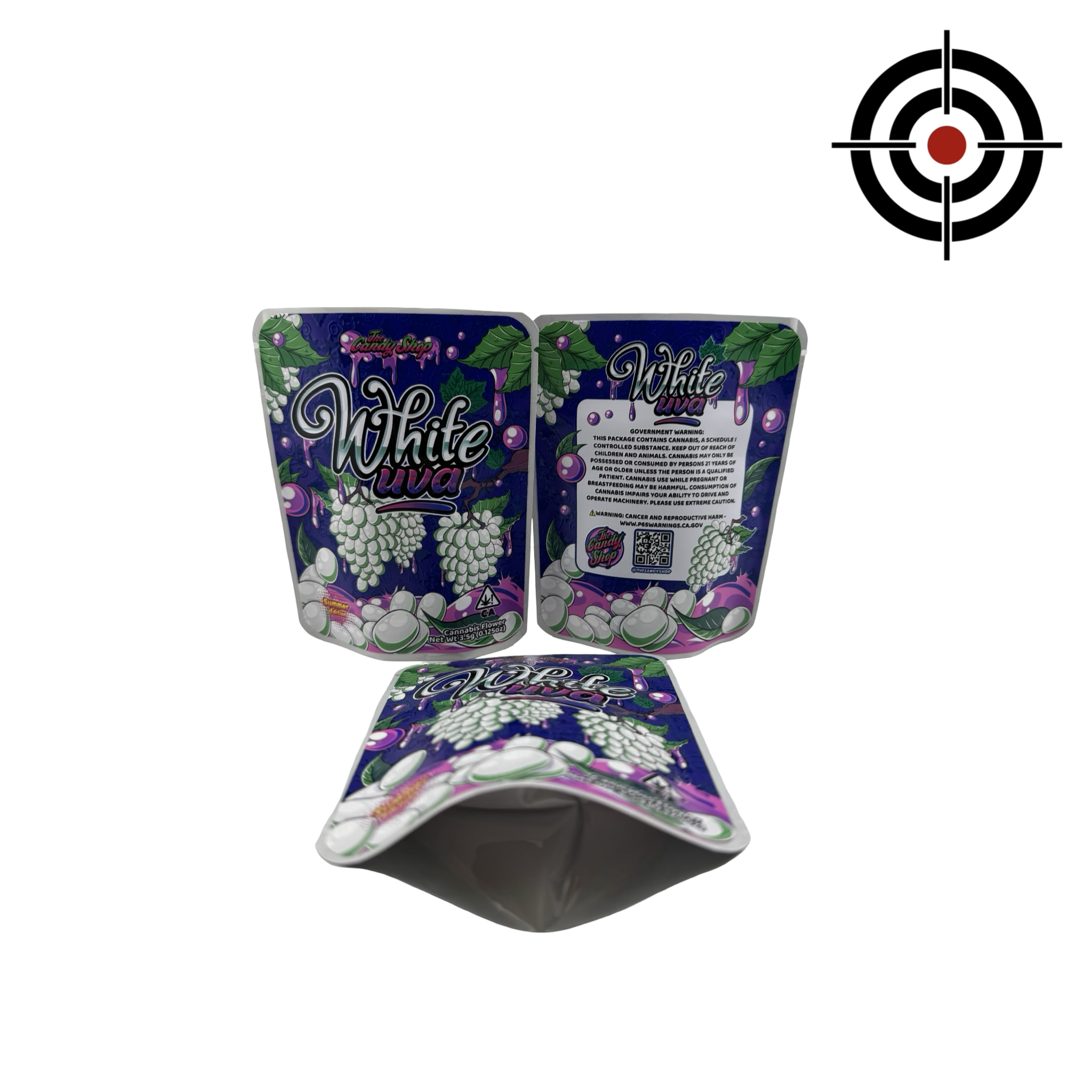 White Uva (Grape) Mylar Bags 3.5g The Candy Shop White Uva (Grape) Mylar Bags 3.5g The Candy Shop