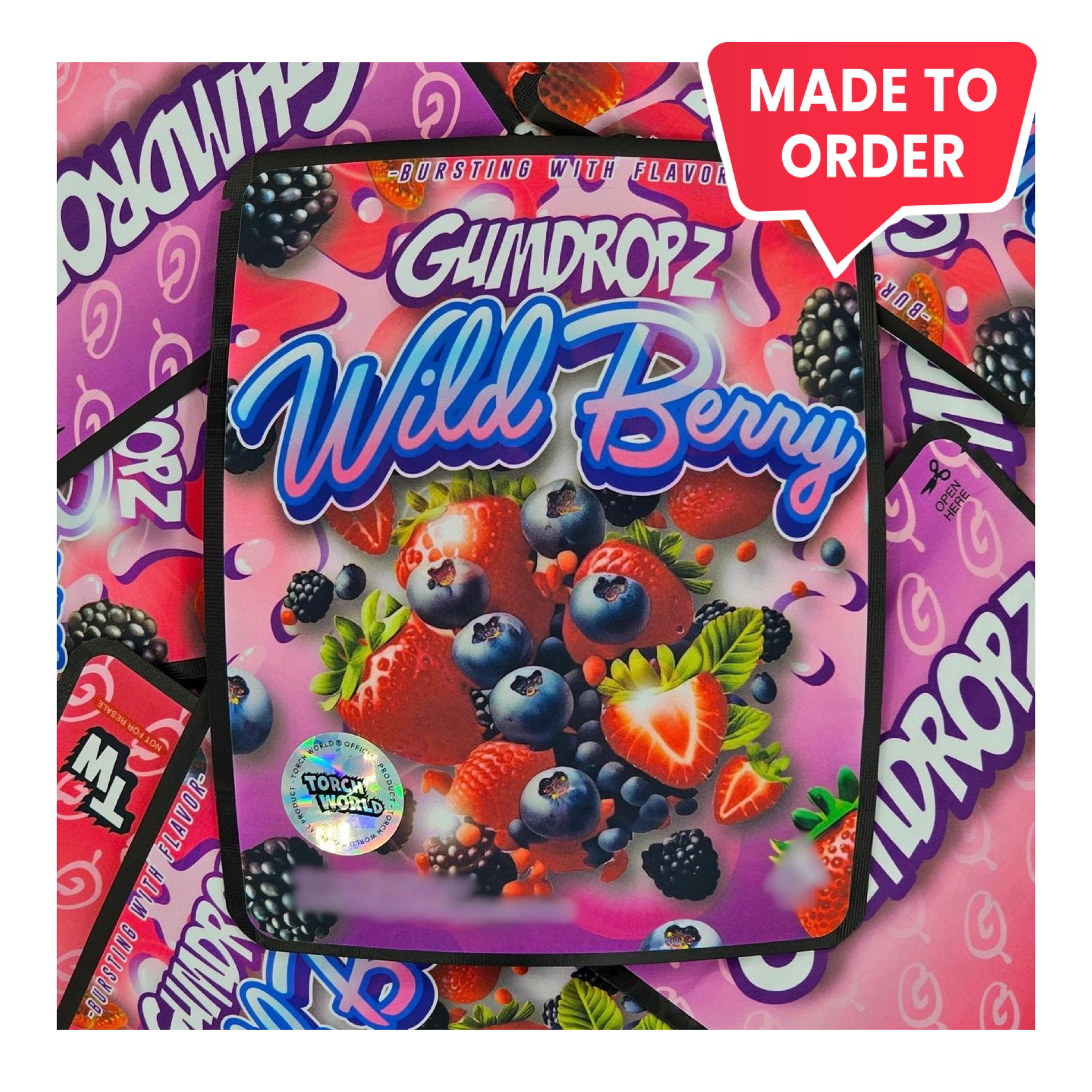Wild Berry Gumdropz 3.5g Mylar Bags Sprinklez Torch World