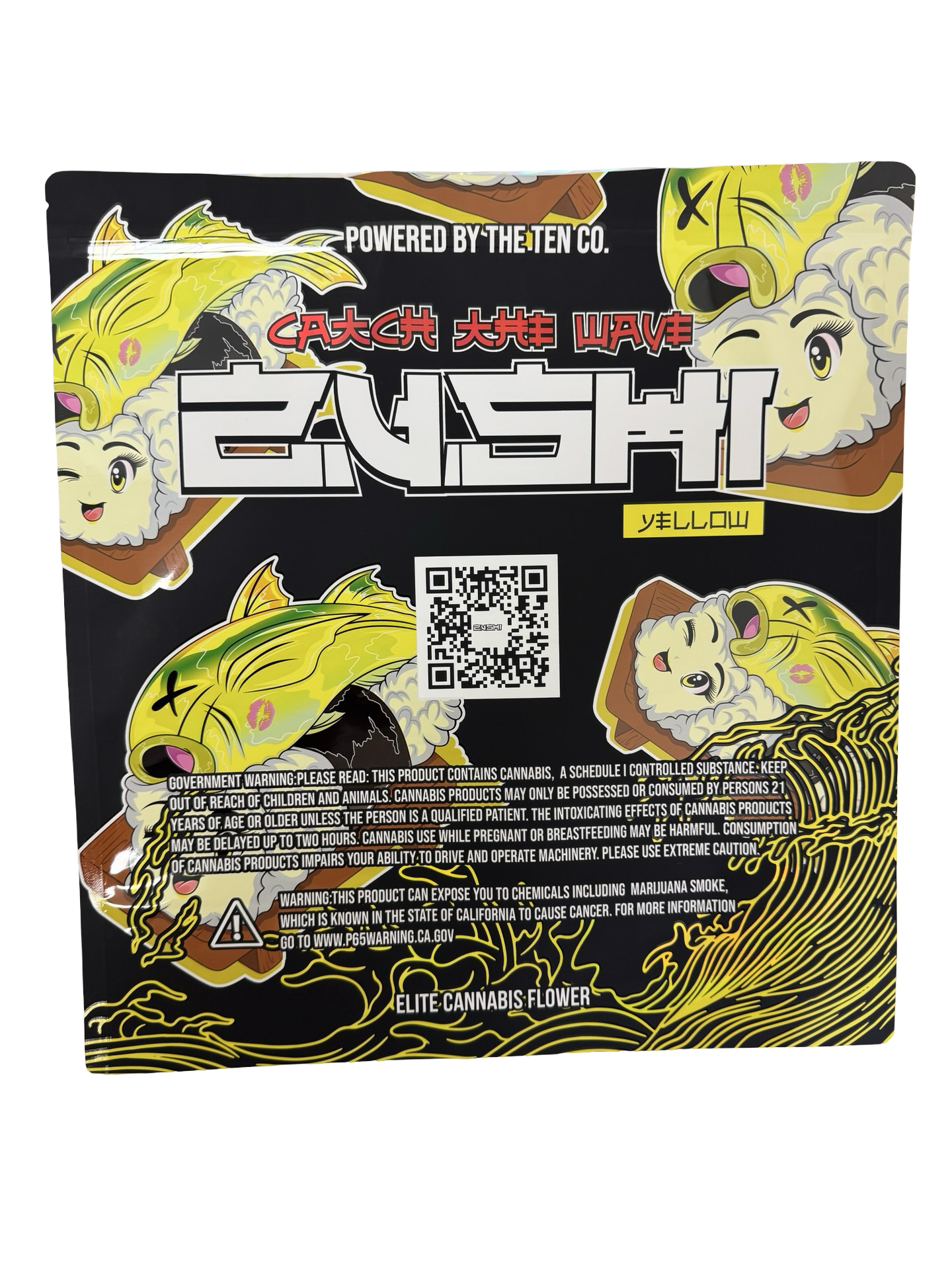 Yellow Zushi Mylar Bags 1 lb (Pound) The Ten Co Yellow Zushi Mylar Bags 1 lb (Pound) The Ten Co