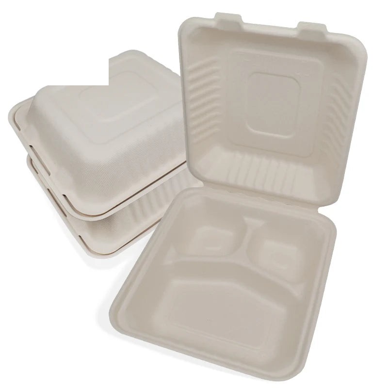 Biodegradable Compostable Three Separate Sugarcane Pulp