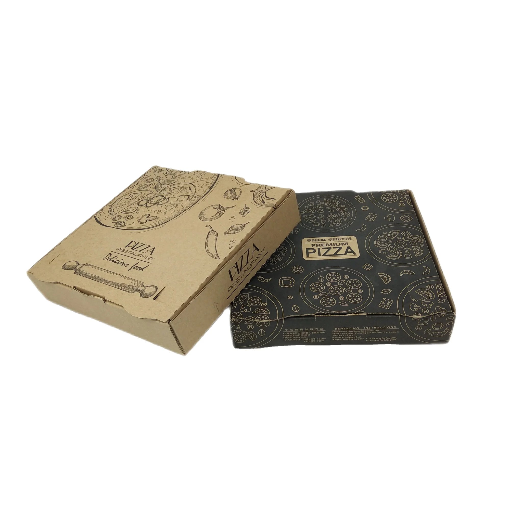 Brown Kraft Pizza Boxes With Logo Custom Takeaway Boxes