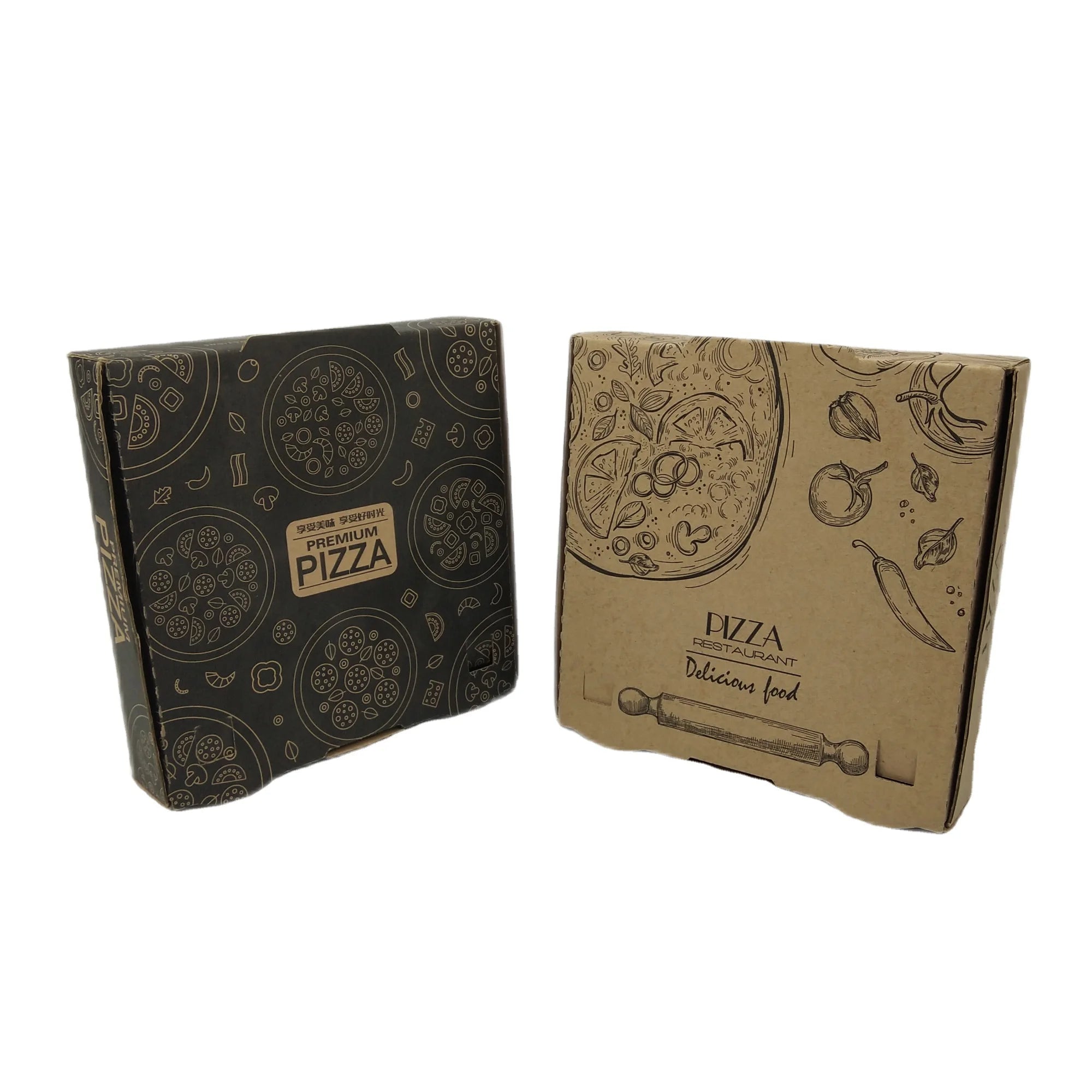 Brown Kraft Pizza Boxes With Logo Custom Takeaway Boxes Brown Kraft Pizza Boxes With Logo Custom Takeaway Boxes
