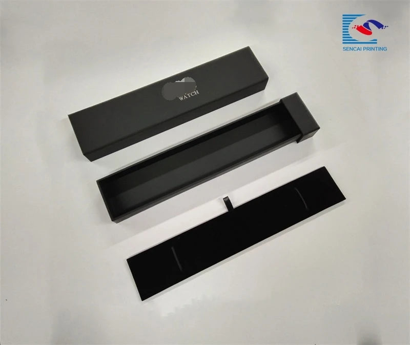 Custom logo Watch Black Drawer Paper Box Custom logo Watch Black Drawer Paper Box