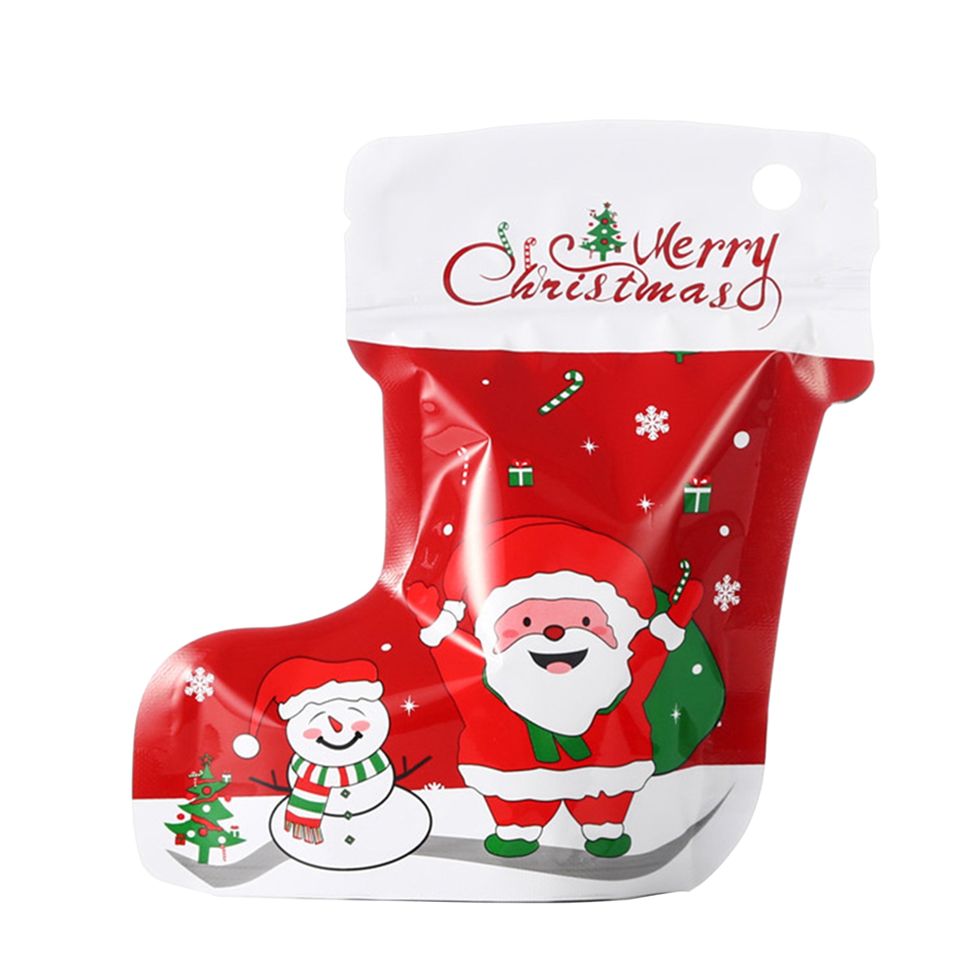 Christmas Die-Cut Designed Stocking Mylar Stand Strong Bags Christmas Die-Cut Designed Stocking Mylar Stand Strong Bags