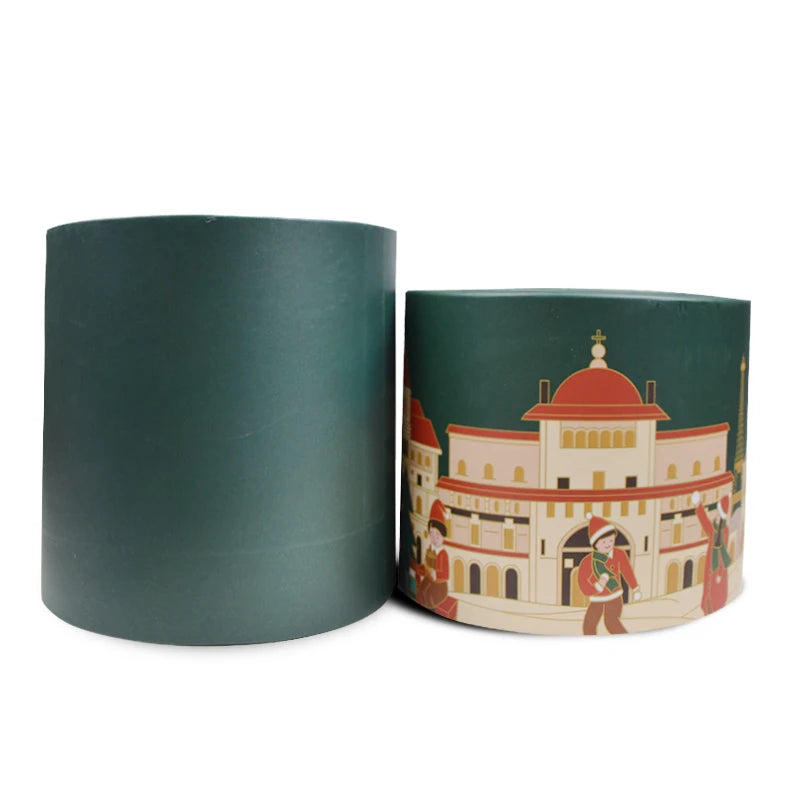 Christmas Paperboard Cylinder Round Gift Candy Package Box Christmas Paperboard Cylinder Round Gift Candy Package Box