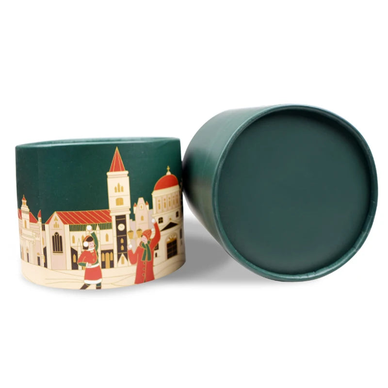 Christmas Paperboard Cylinder Round Gift Candy Package Box Christmas Paperboard Cylinder Round Gift Candy Package Box