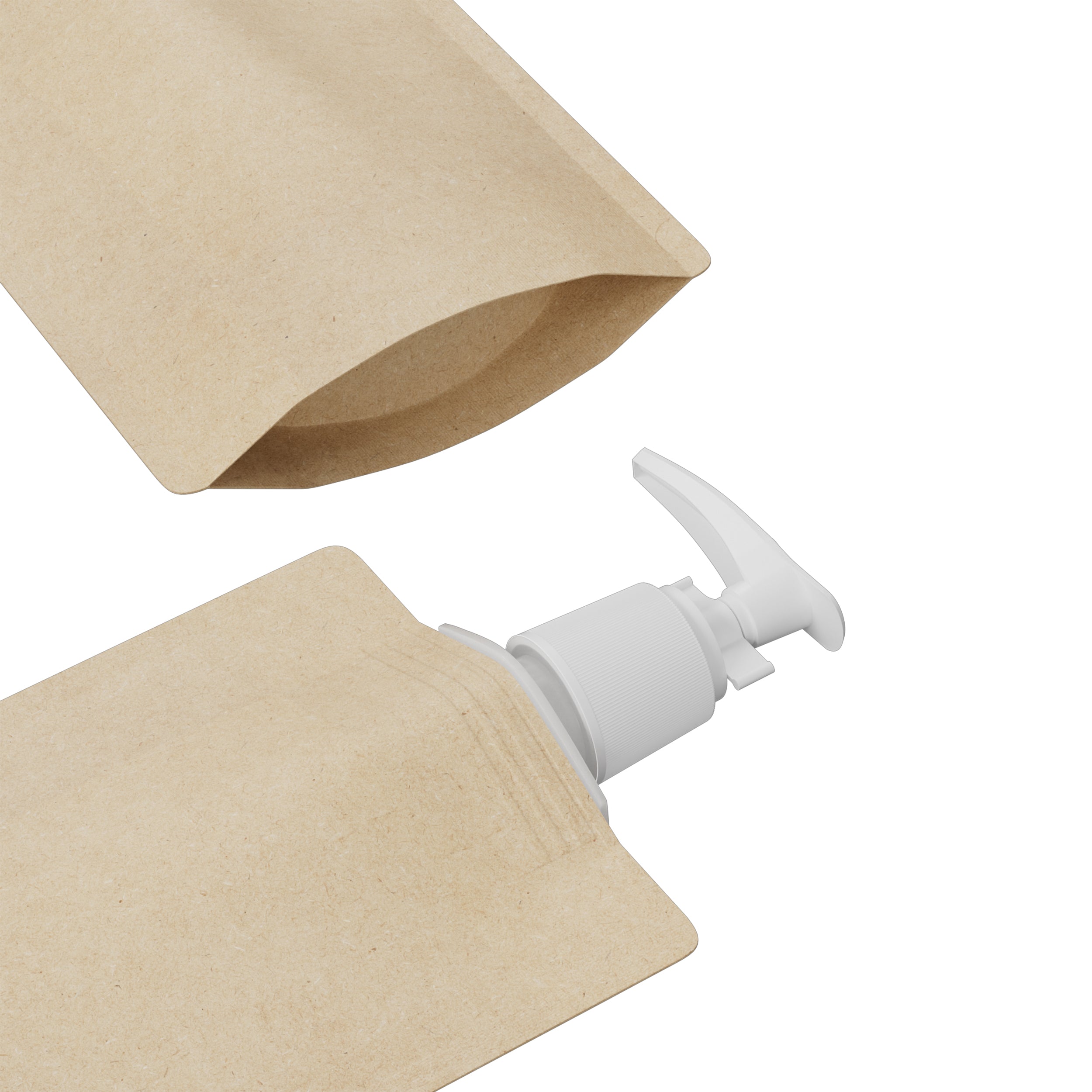 Classic Kraft Brown Stand Pouch with Top Wide Mouth Pump Classic Kraft Brown Stand Pouch with Top Wide Mouth Pump