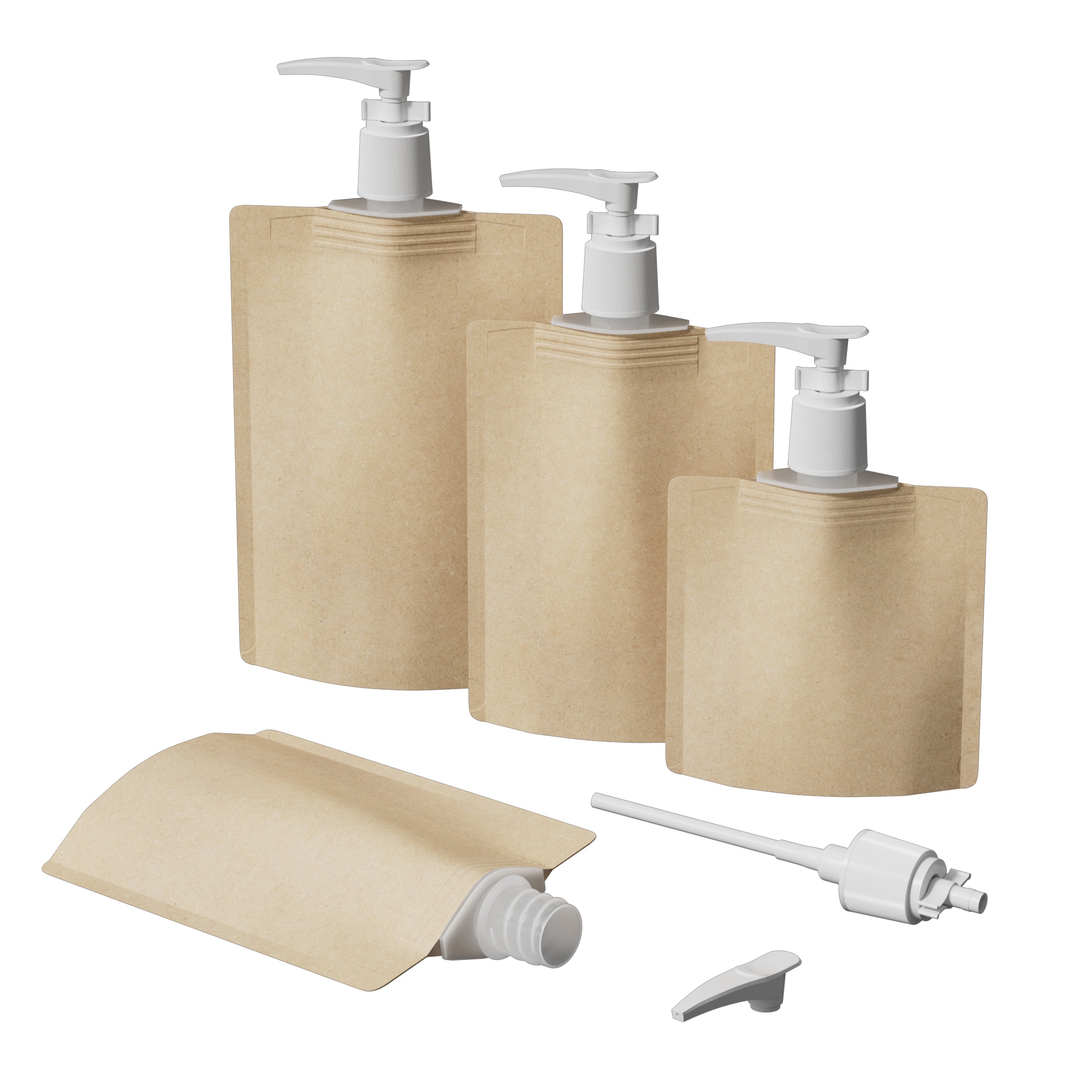 Classic Kraft Brown Stand Pouch with Top Wide Mouth Pump Classic Kraft Brown Stand Pouch with Top Wide Mouth Pump