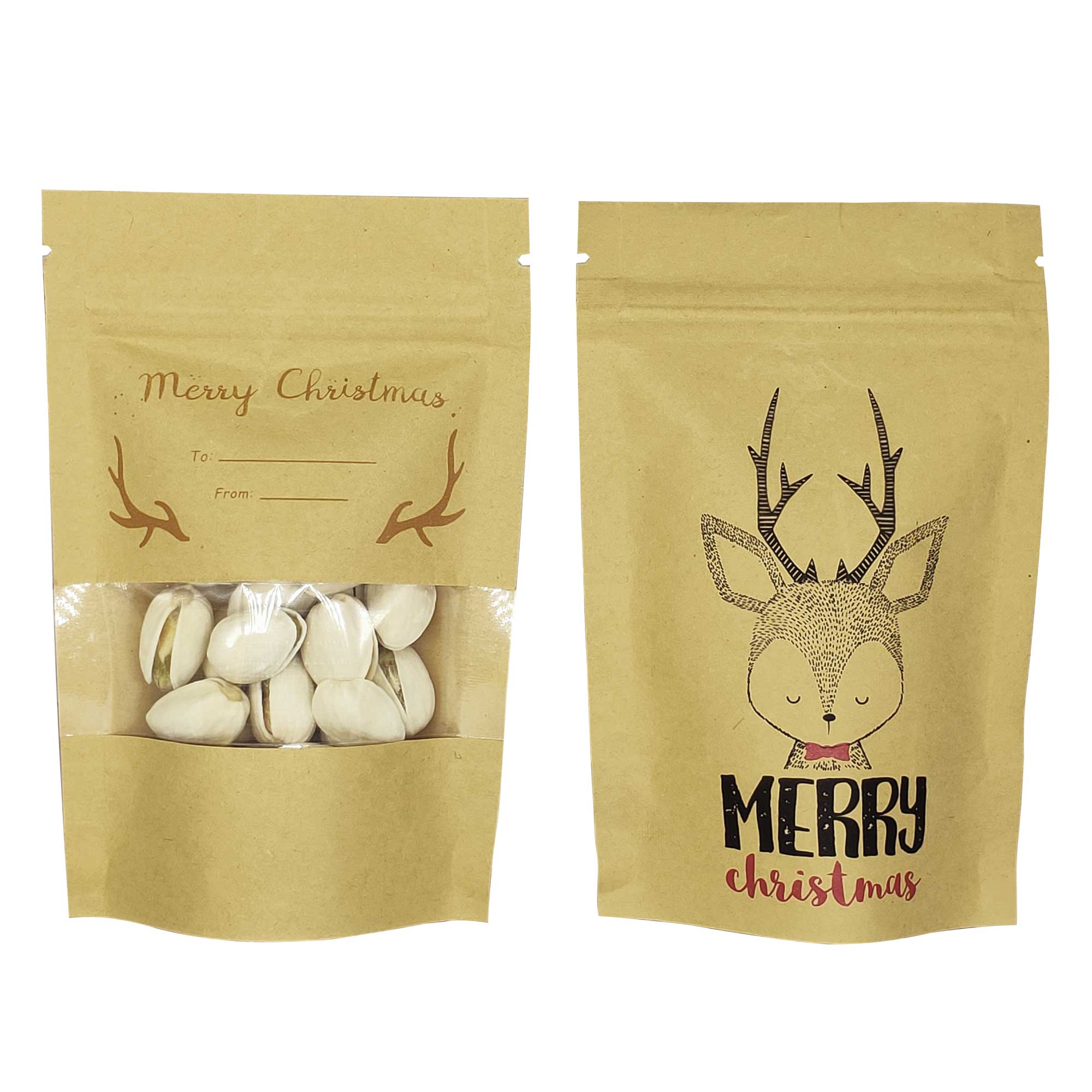 New Classic Kraft Designed Holiday Stand Strong Bags with Cl