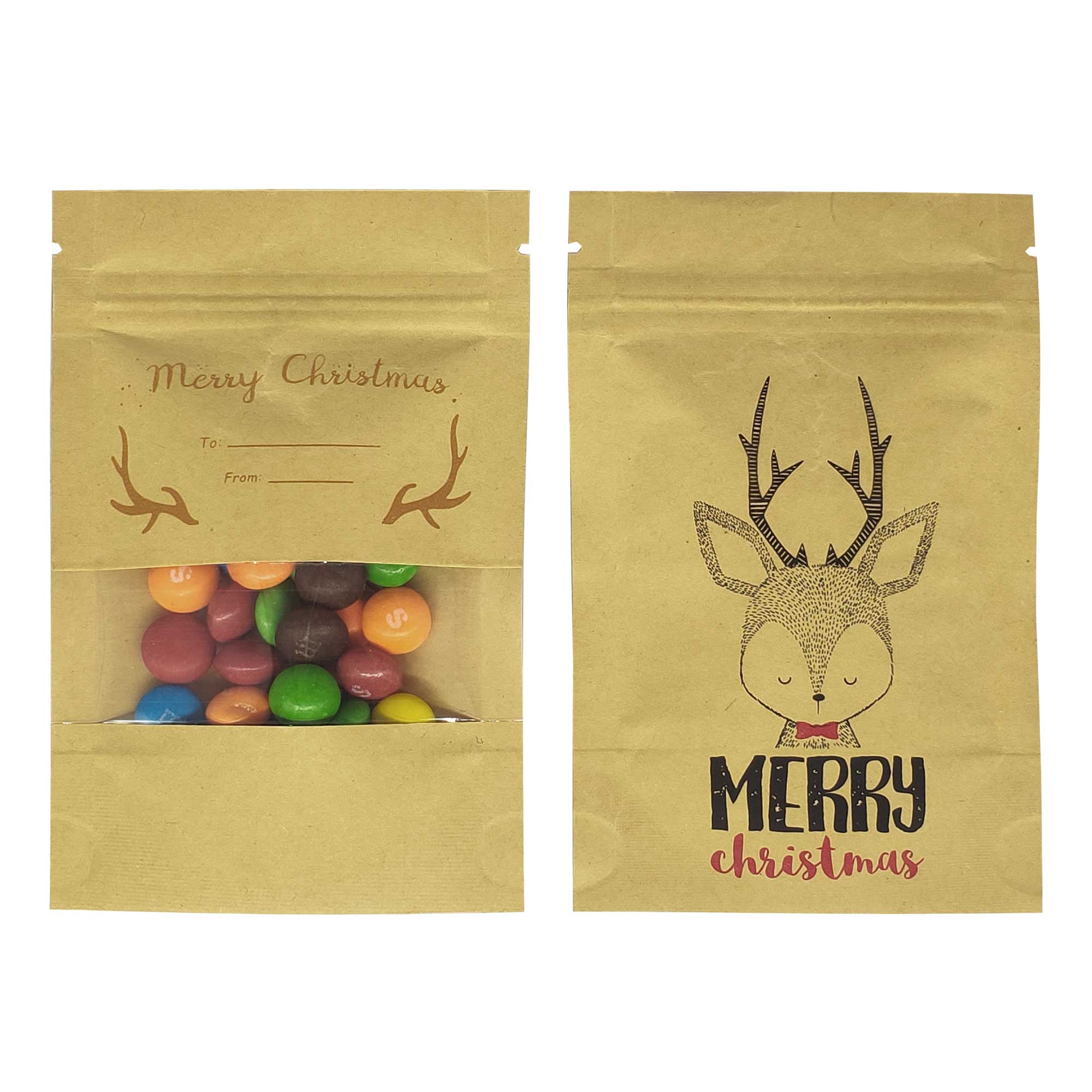 New Classic Kraft Designed Holiday Stand Strong Bags with Cl New Classic Kraft Designed Holiday Stand Strong Bags with Cl