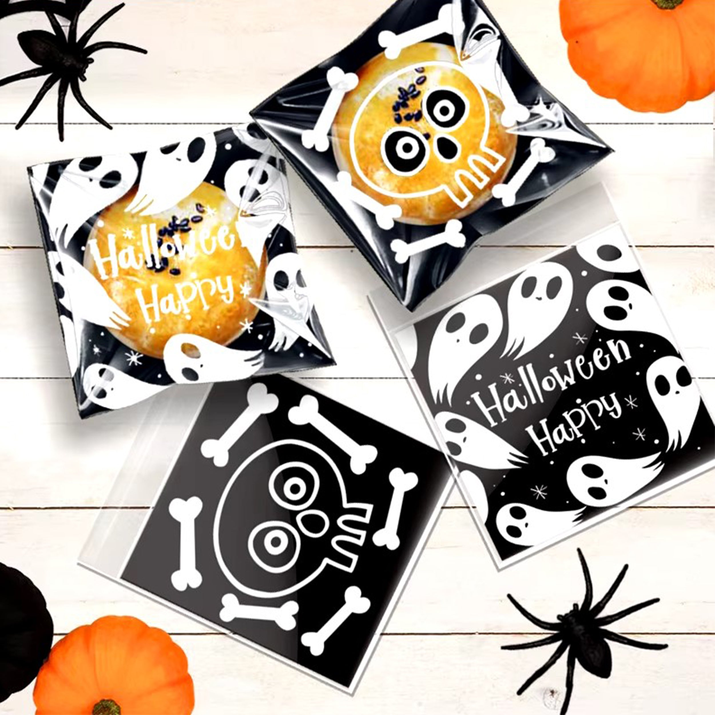 Clear Halloween Two Designs Cellophane Plastic Self-Adhesive Clear Halloween Two Designs Cellophane Plastic Self-Adhesive