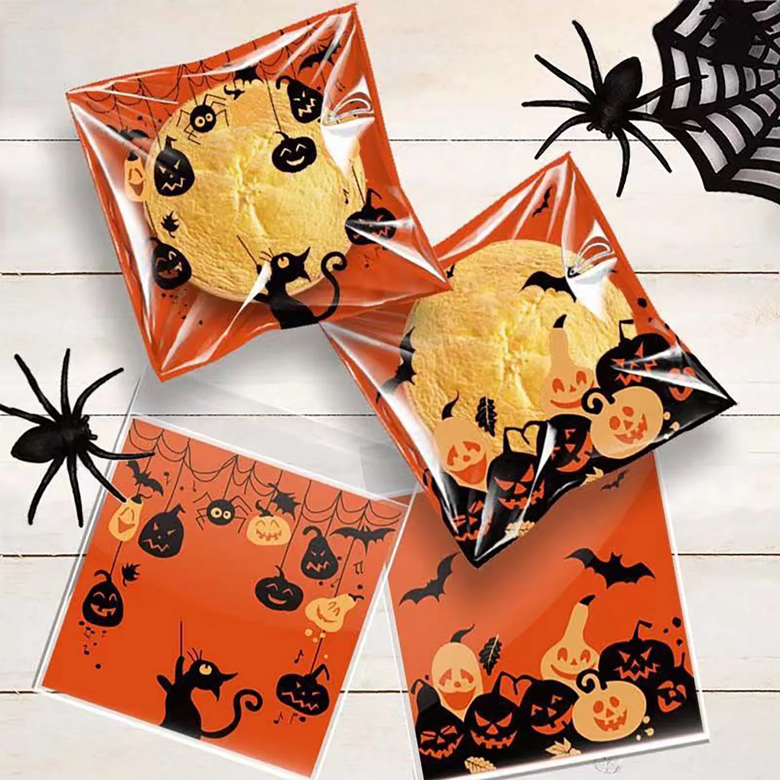 Clear Halloween Two Designs Cellophane Plastic Self-Adhesive Clear Halloween Two Designs Cellophane Plastic Self-Adhesive