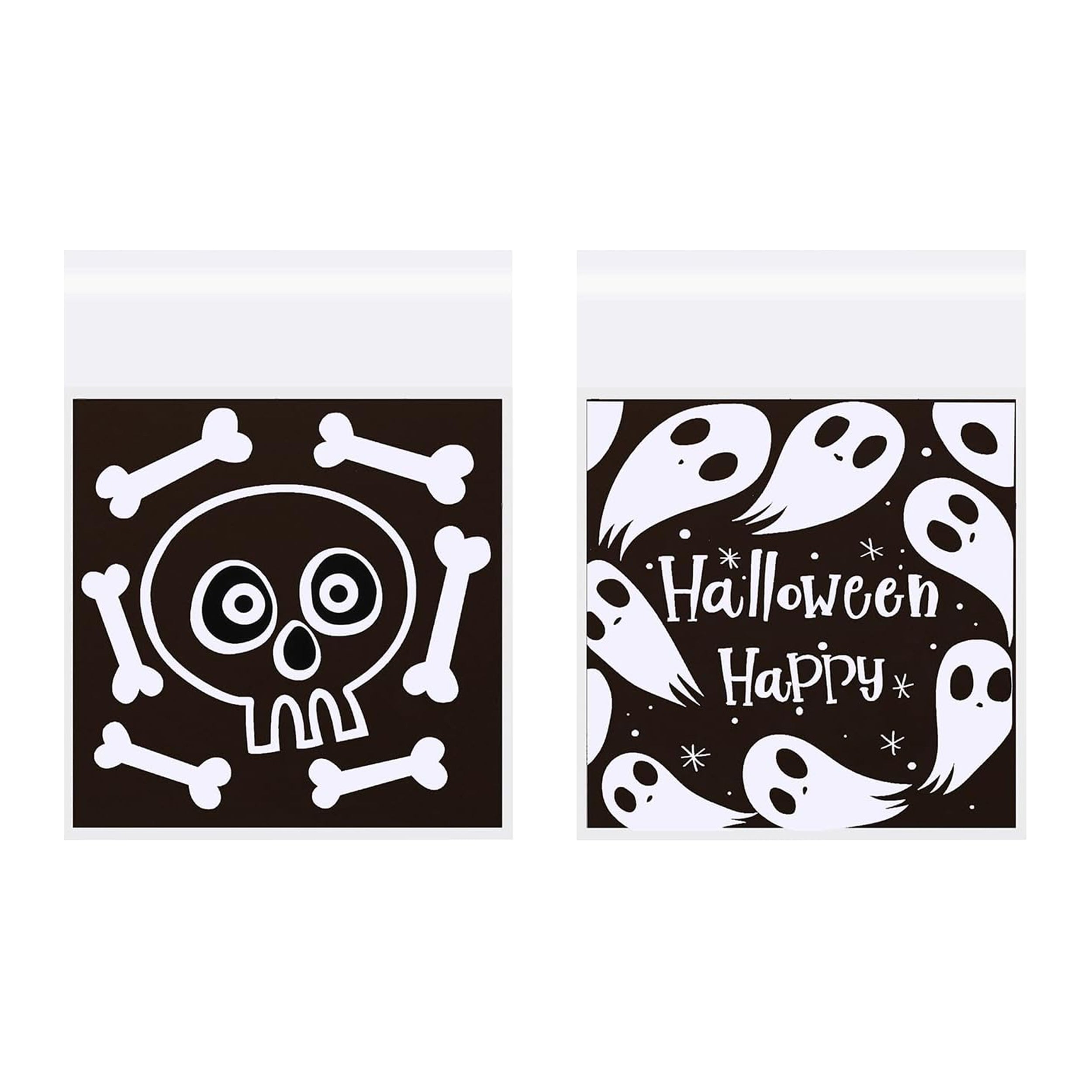 Clear Halloween Two Designs Cellophane Plastic Self-Adhesive Clear Halloween Two Designs Cellophane Plastic Self-Adhesive
