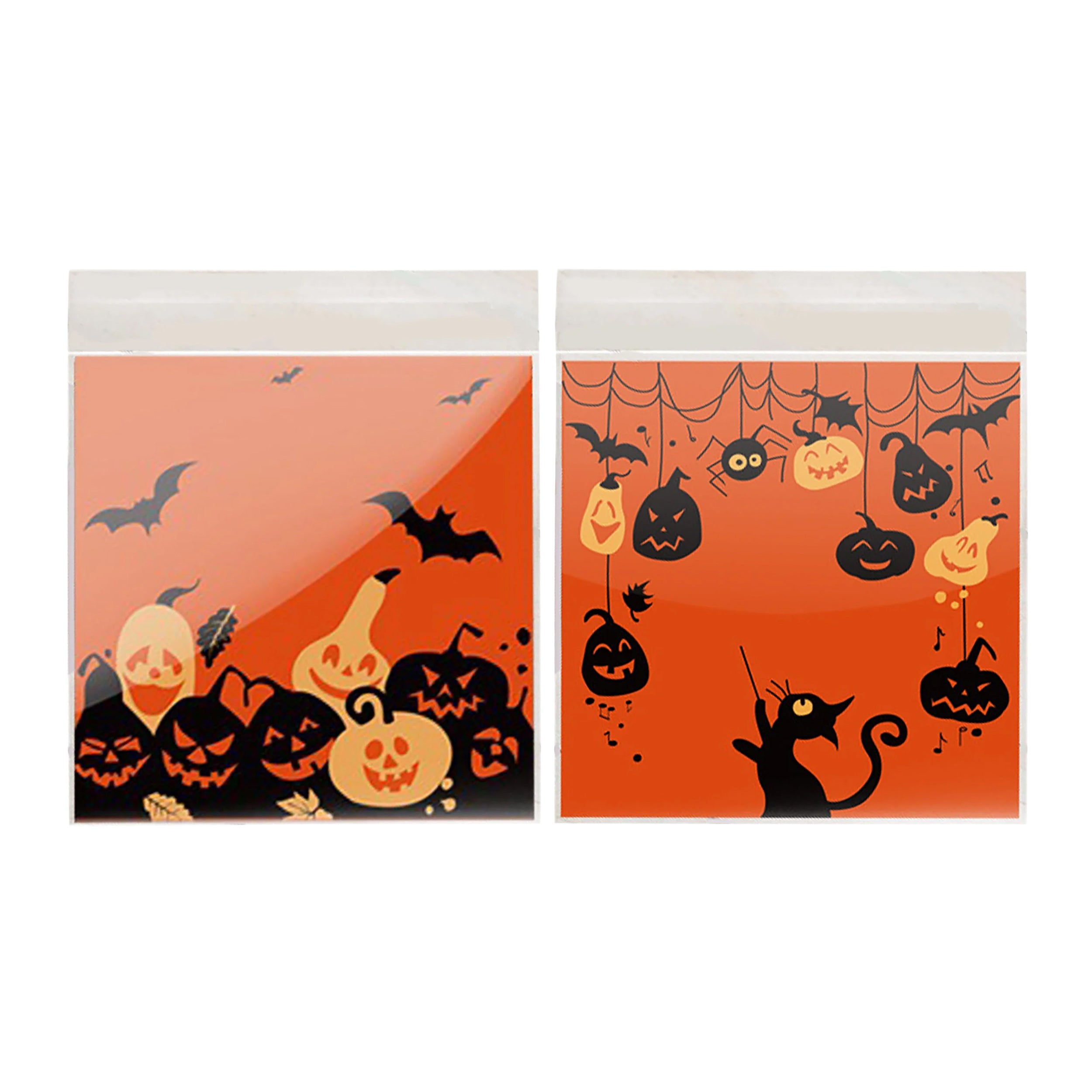 Clear Halloween Two Designs Cellophane Plastic Self-Adhesive Clear Halloween Two Designs Cellophane Plastic Self-Adhesive