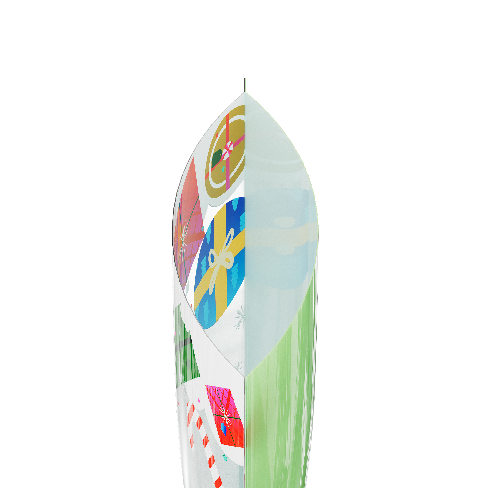 Clear Holiday Gift Window Display and Green Flat Open Fill Clear Holiday Gift Window Display and Green Flat Open Fill