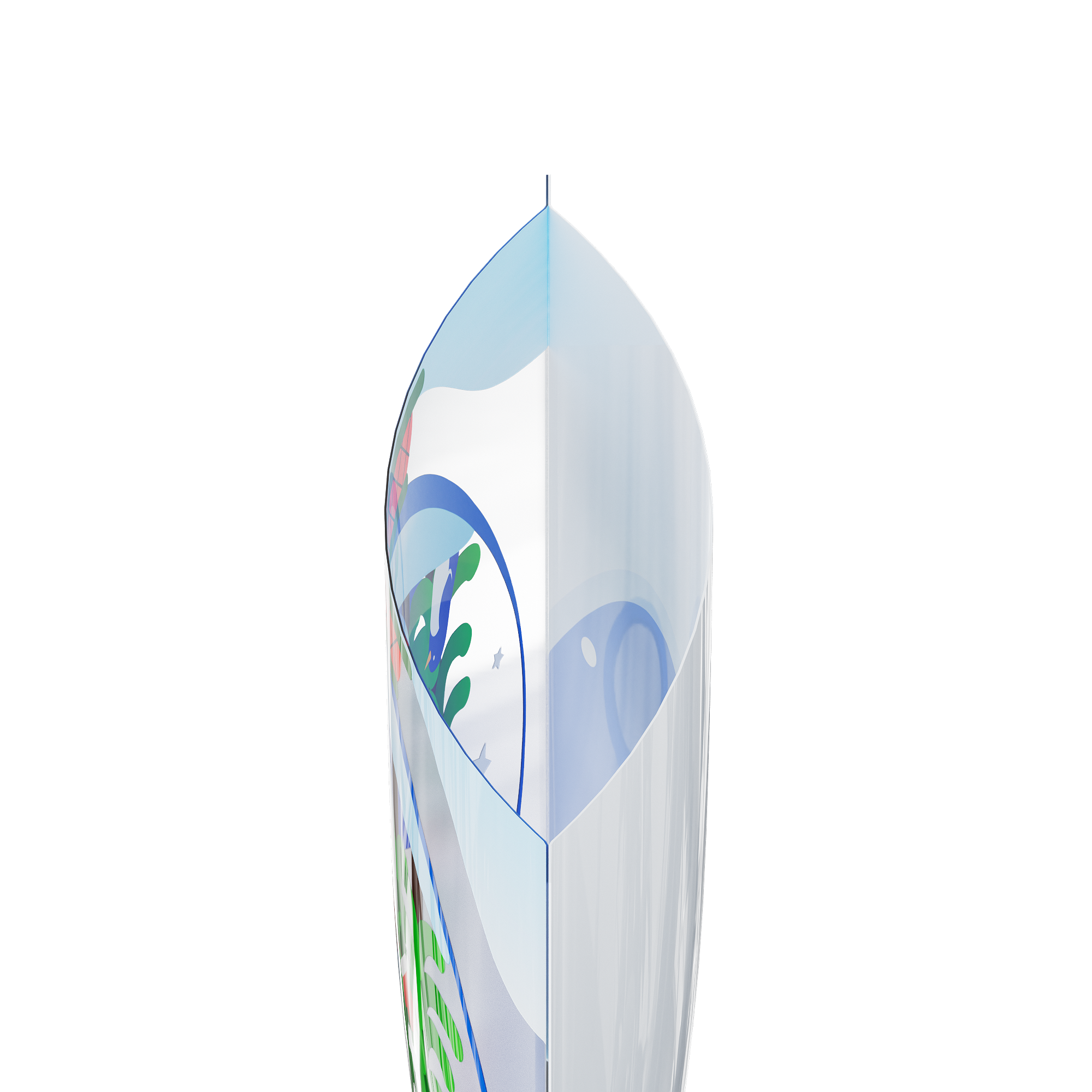 Clear Merry Christmas Snow Globe Window Display Flat Open Clear Merry Christmas Snow Globe Window Display Flat Open