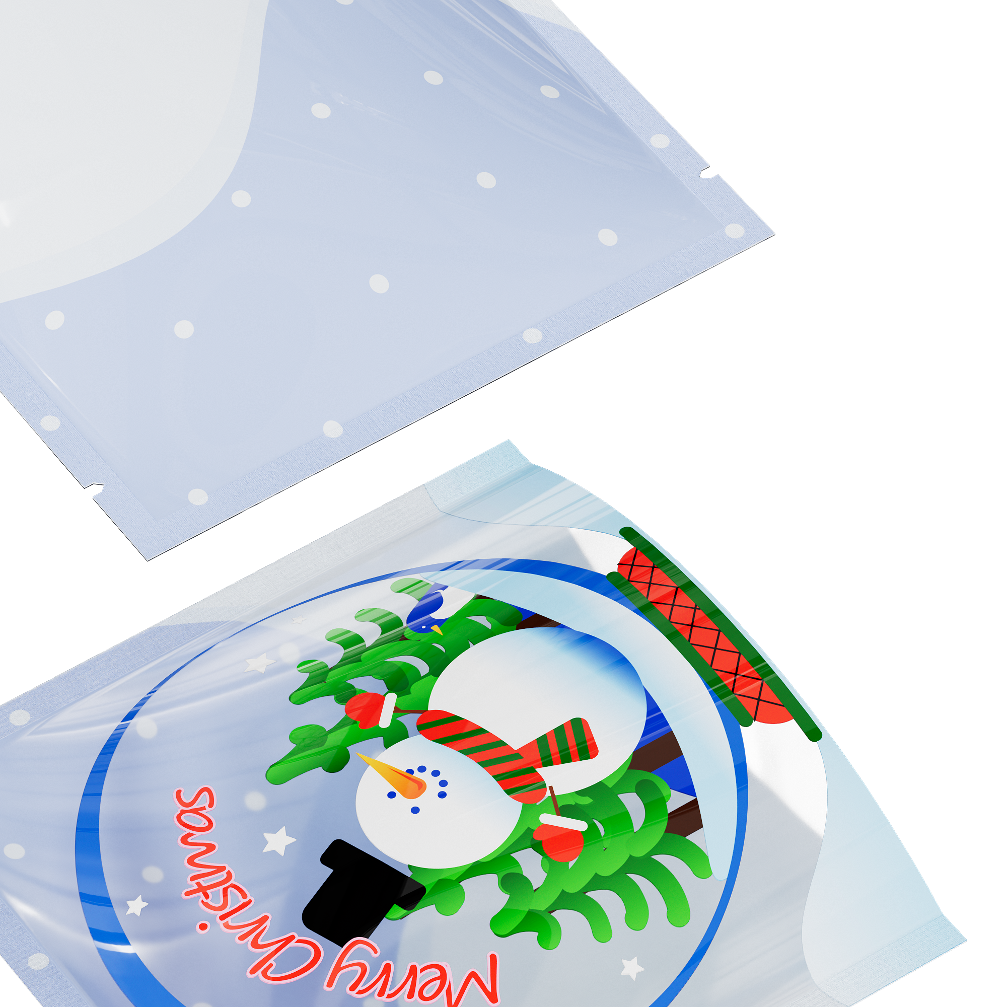 Clear Merry Christmas Snow Globe Window Display Flat Open Clear Merry Christmas Snow Globe Window Display Flat Open