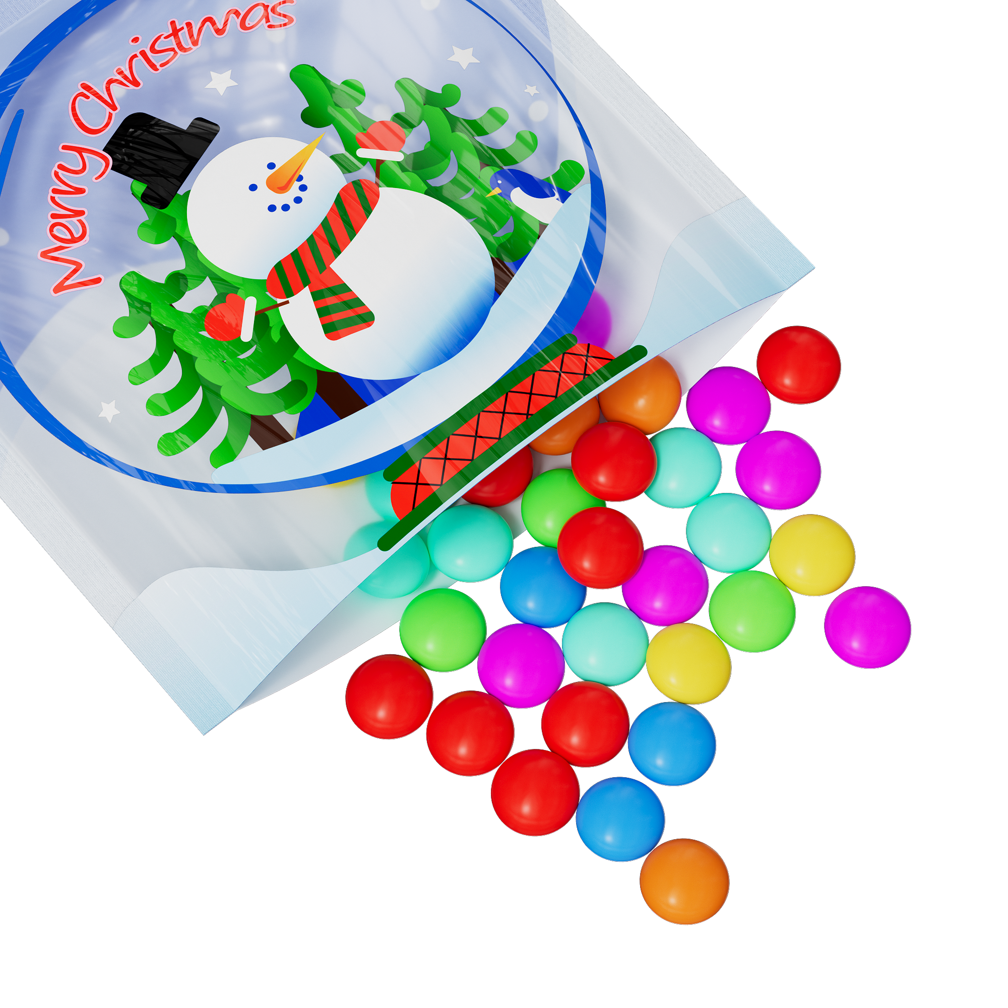 Clear Merry Christmas Snow Globe Window Display Flat Open Clear Merry Christmas Snow Globe Window Display Flat Open