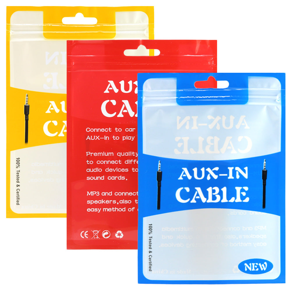 Clear Window Aux-In Cable Design Flat Bags with Butterfly