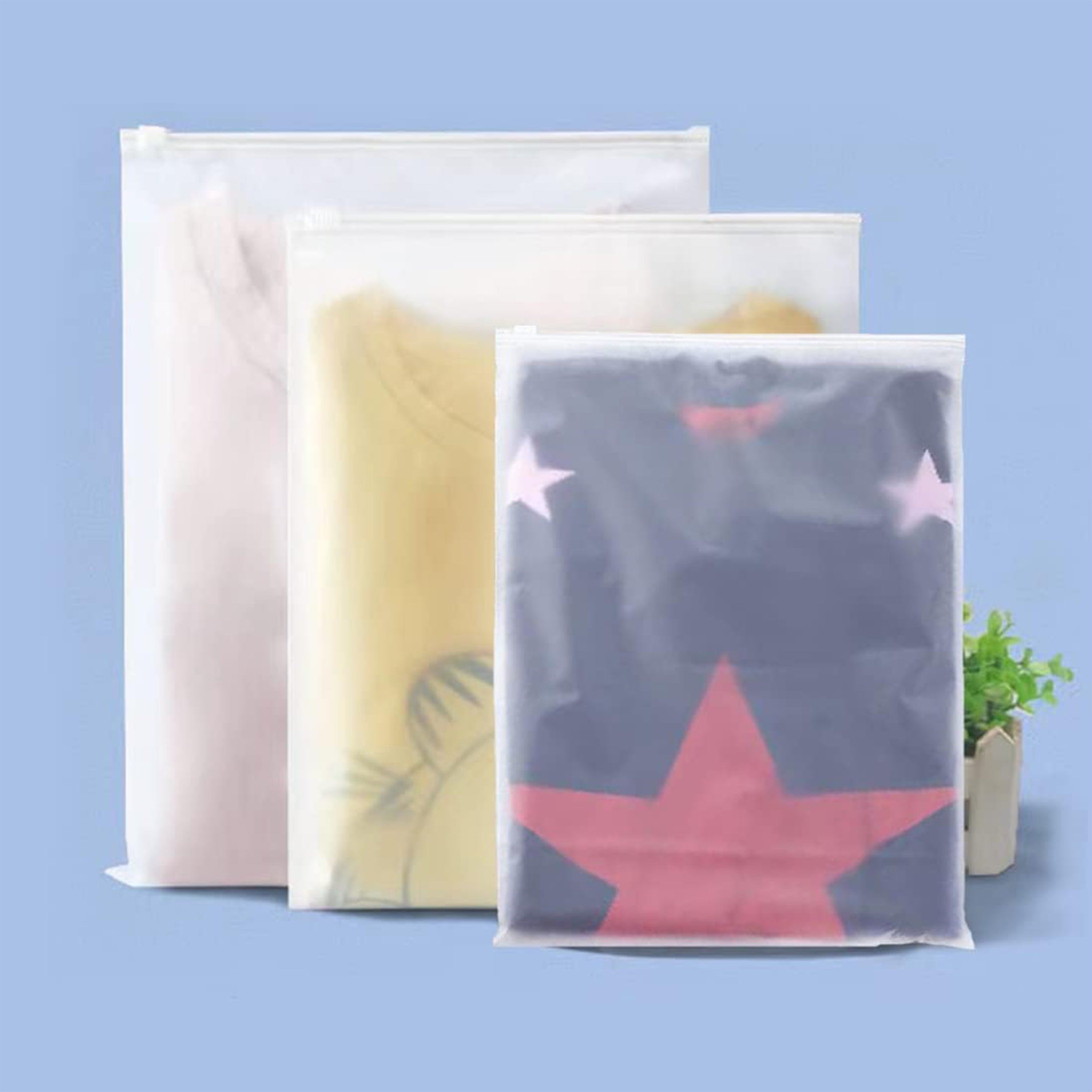 Cloudy Translucent Poly Plastic Slider Zip Organization Bags Cloudy Translucent Poly Plastic Slider Zip Organization Bags