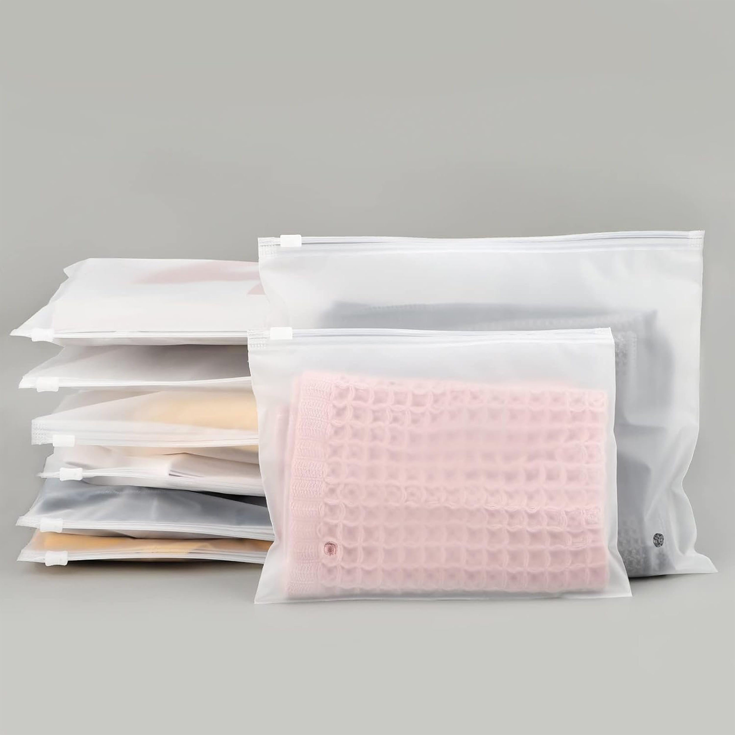 Cloudy Translucent Poly Plastic Slider Zip Organization Bags Cloudy Translucent Poly Plastic Slider Zip Organization Bags