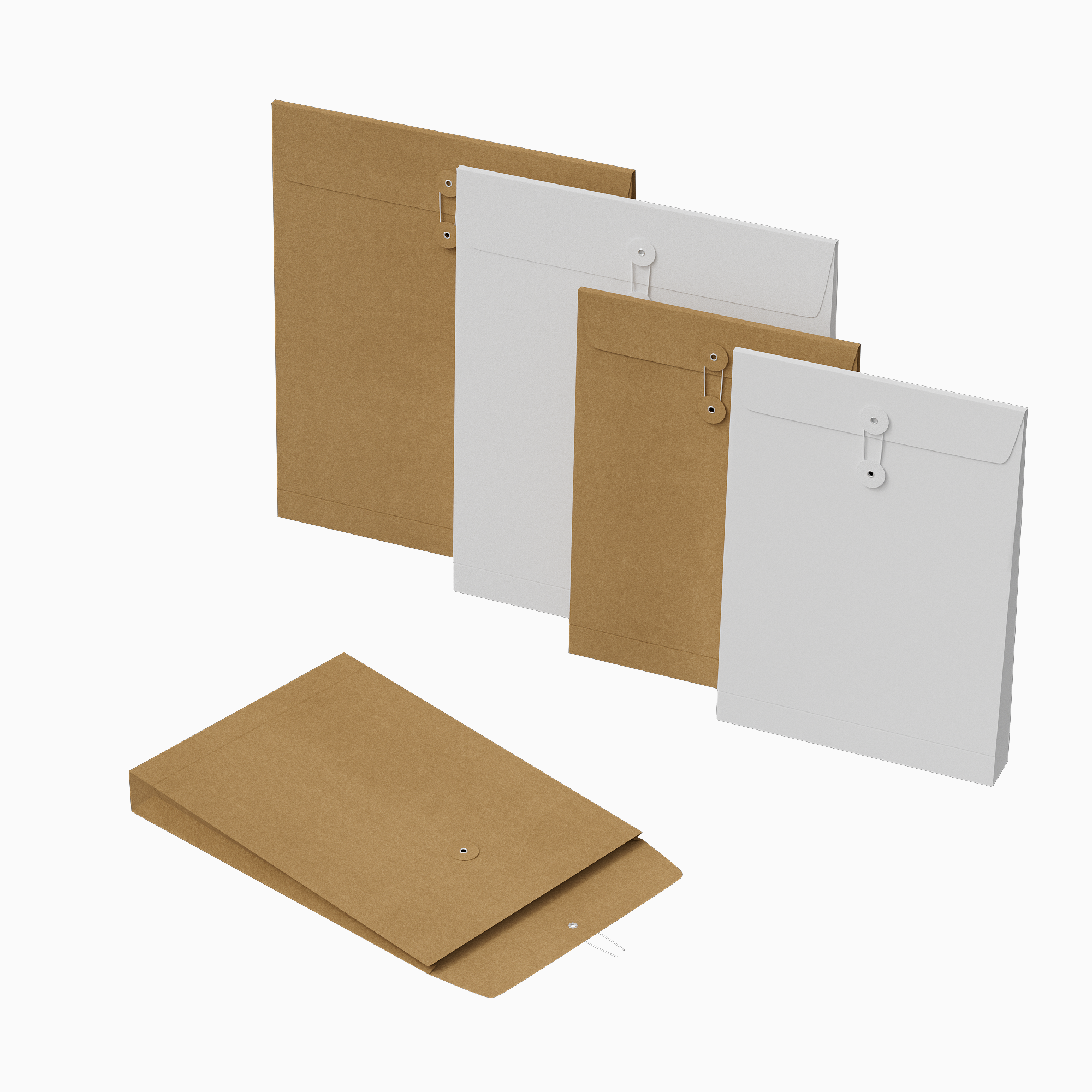 Colored Kraft Packaging Envelopes with String Tie Colored Kraft Packaging Envelopes with String Tie
