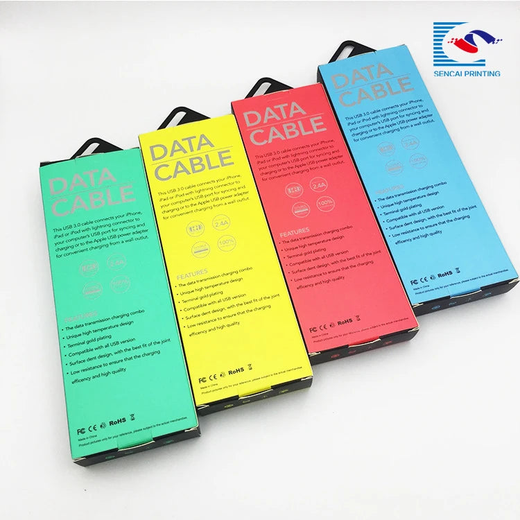 Colorful Custom Printed Cable Paper Box with Handle Colorful Custom Printed Cable Paper Box with Handle
