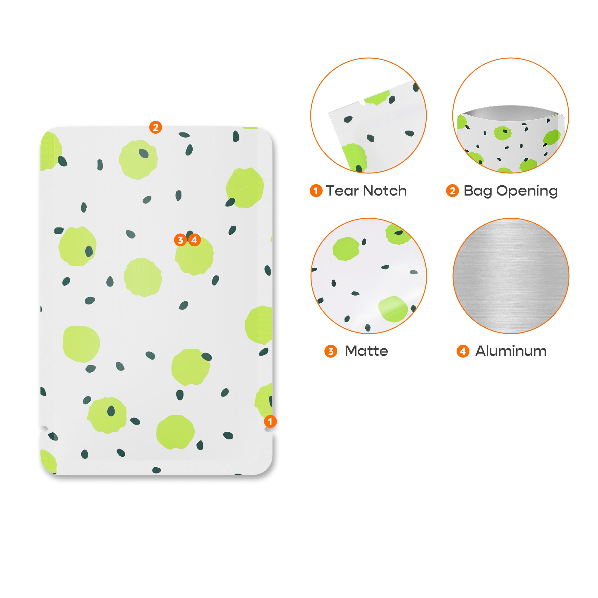 Colorful Polka Dot Aluminum Open Top Bags Colorful Polka Dot Aluminum Open Top Bags