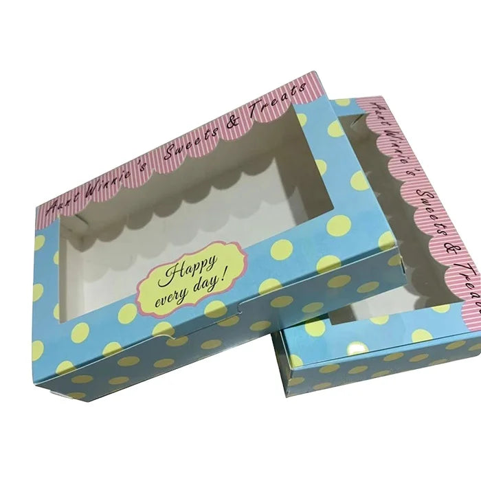 Custom Food Grade White Card Cookie Packaging Box With Clear Custom Food Grade White Card Cookie Packaging Box With Clear