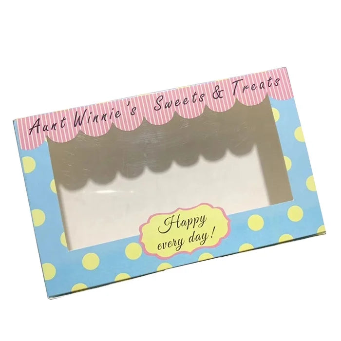 Custom Food Grade White Card Cookie Packaging Box With Clear Custom Food Grade White Card Cookie Packaging Box With Clear