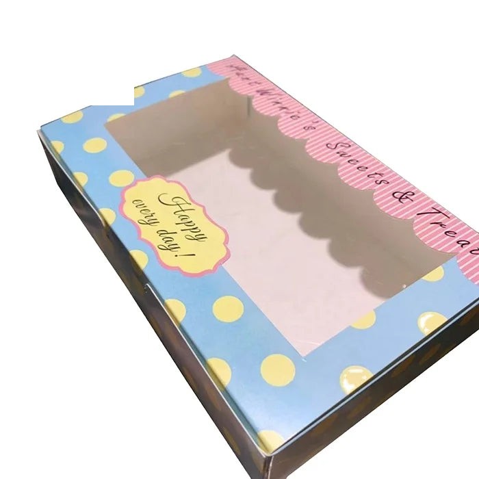 Custom Food Grade White Card Cookie Packaging Box With Clear Custom Food Grade White Card Cookie Packaging Box With Clear