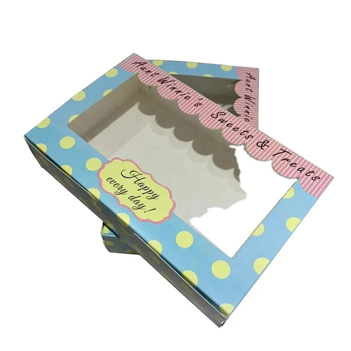 Custom Food Grade White Card Cookie Packaging Box With Clear Custom Food Grade White Card Cookie Packaging Box With Clear