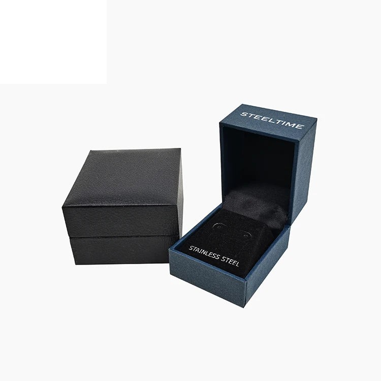 Custom Logo Black Rigid Cardboard Jewelry Ring Necklace Custom Logo Black Rigid Cardboard Jewelry Ring Necklace