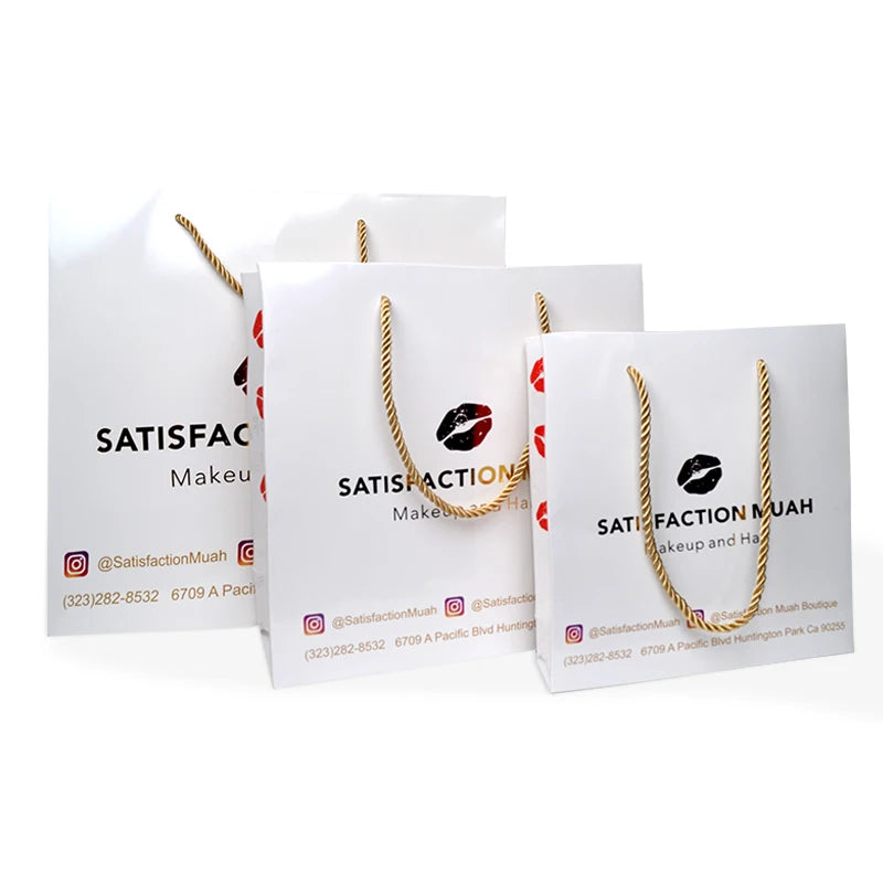 Custom logo Kids Clothes Paper Bag Shopping Gift Package